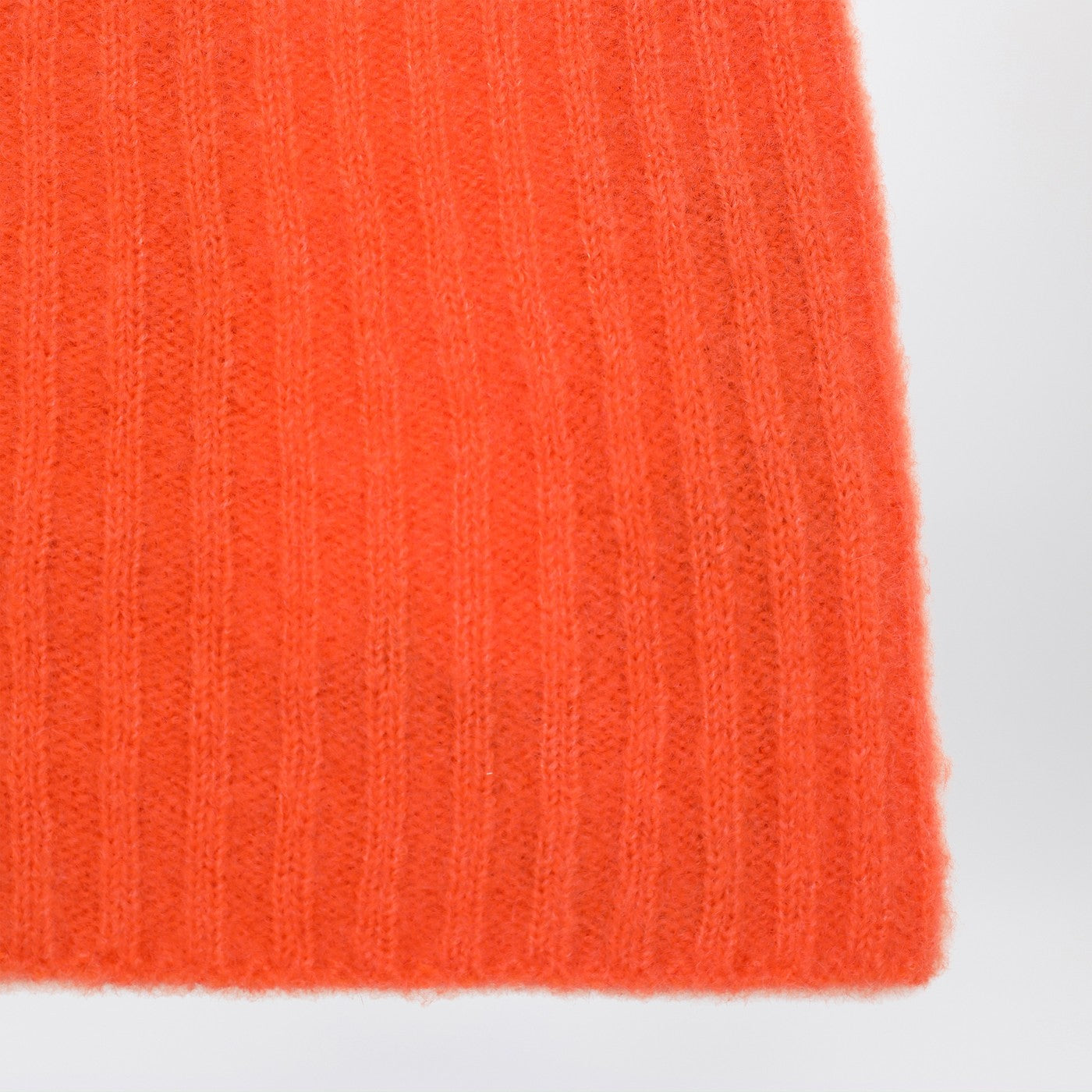 Roberto Collina Orange Cashmere Ribbed Beanie Women Roberto Collina