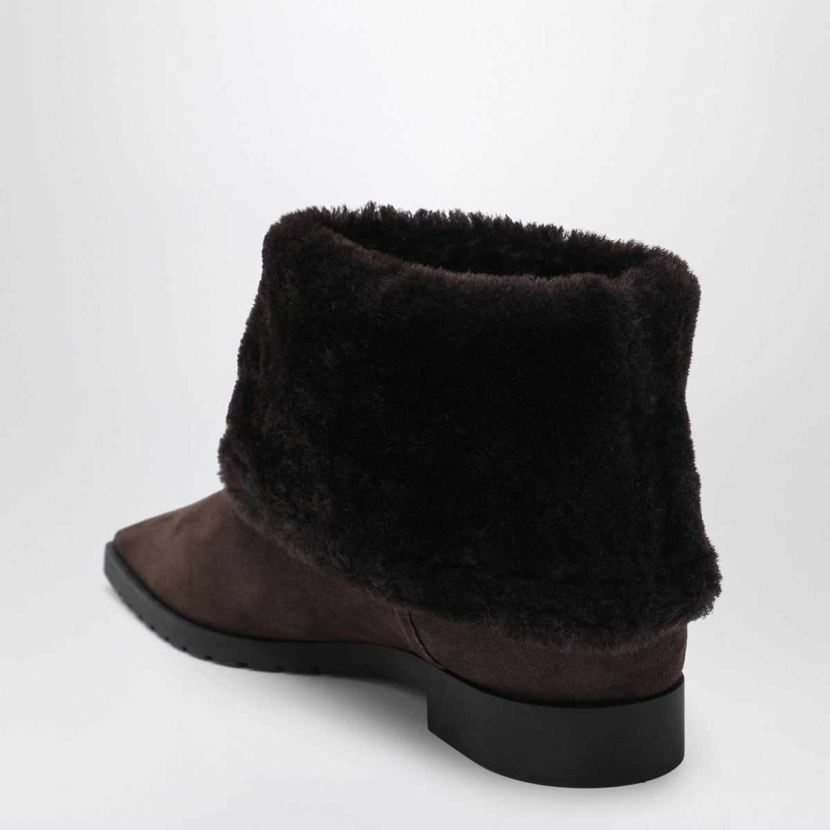 Toteme Brown Suede And Shearling Ankle Boots Women TOTEME