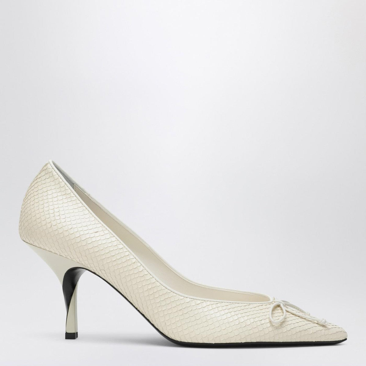 Jacquemus Ivory Python-Effect Embossed Leather Tourni Decollete Women Women JACQUEMUS