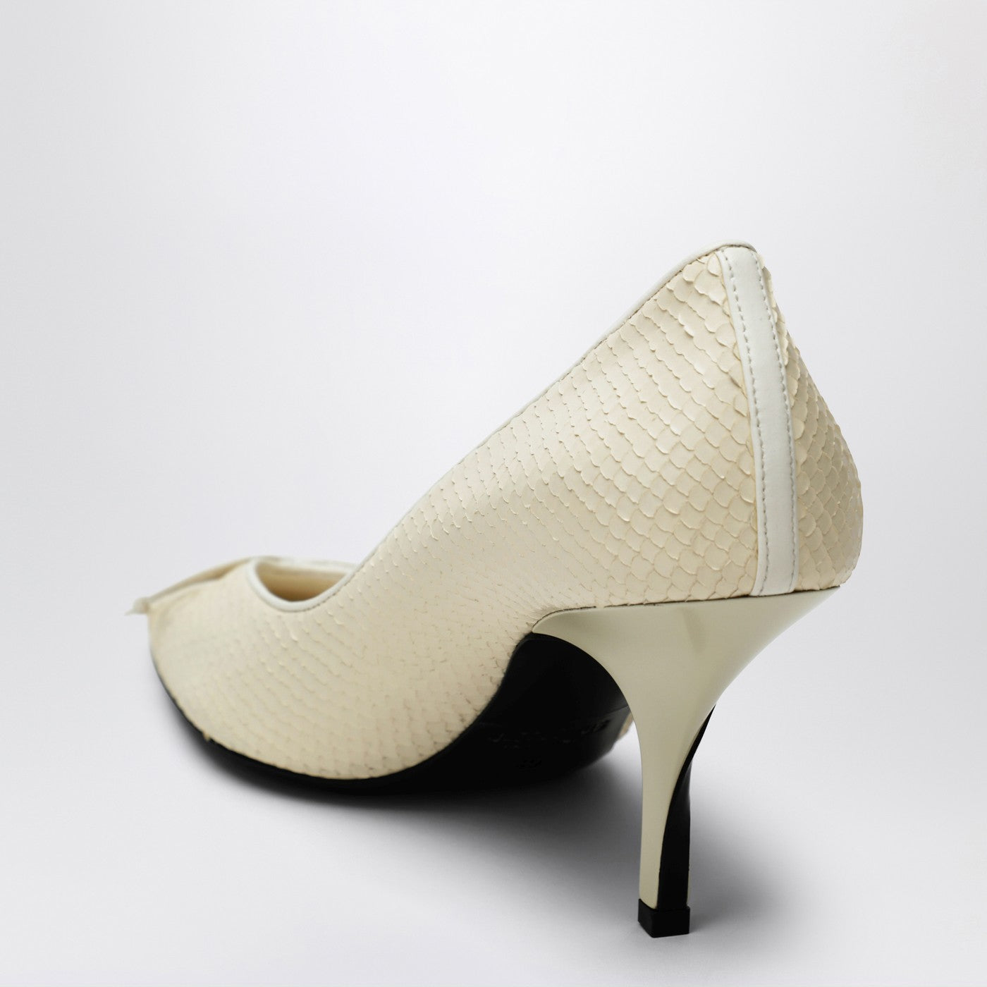 Jacquemus Ivory Python-Effect Embossed Leather Tourni Decollete Women JACQUEMUS