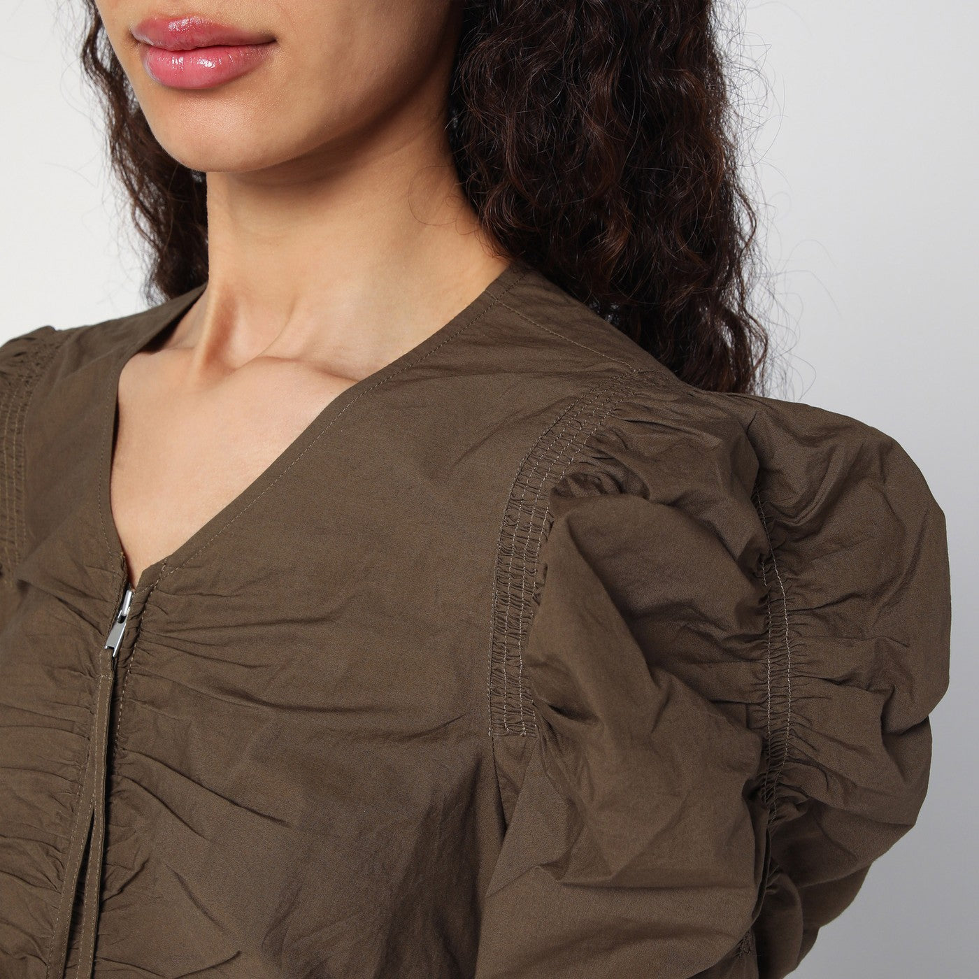 Isabel Marant ÉToile Briali Mini Dress With Green Khaki Zip Women ISABEL MARANT ETOILE