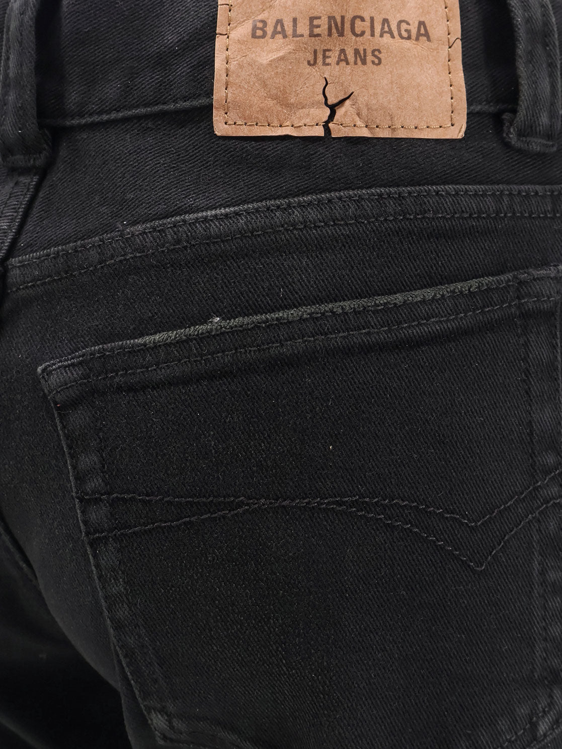 Balenciaga Women Denim Trousers With Frayed Edges BALENCIAGA