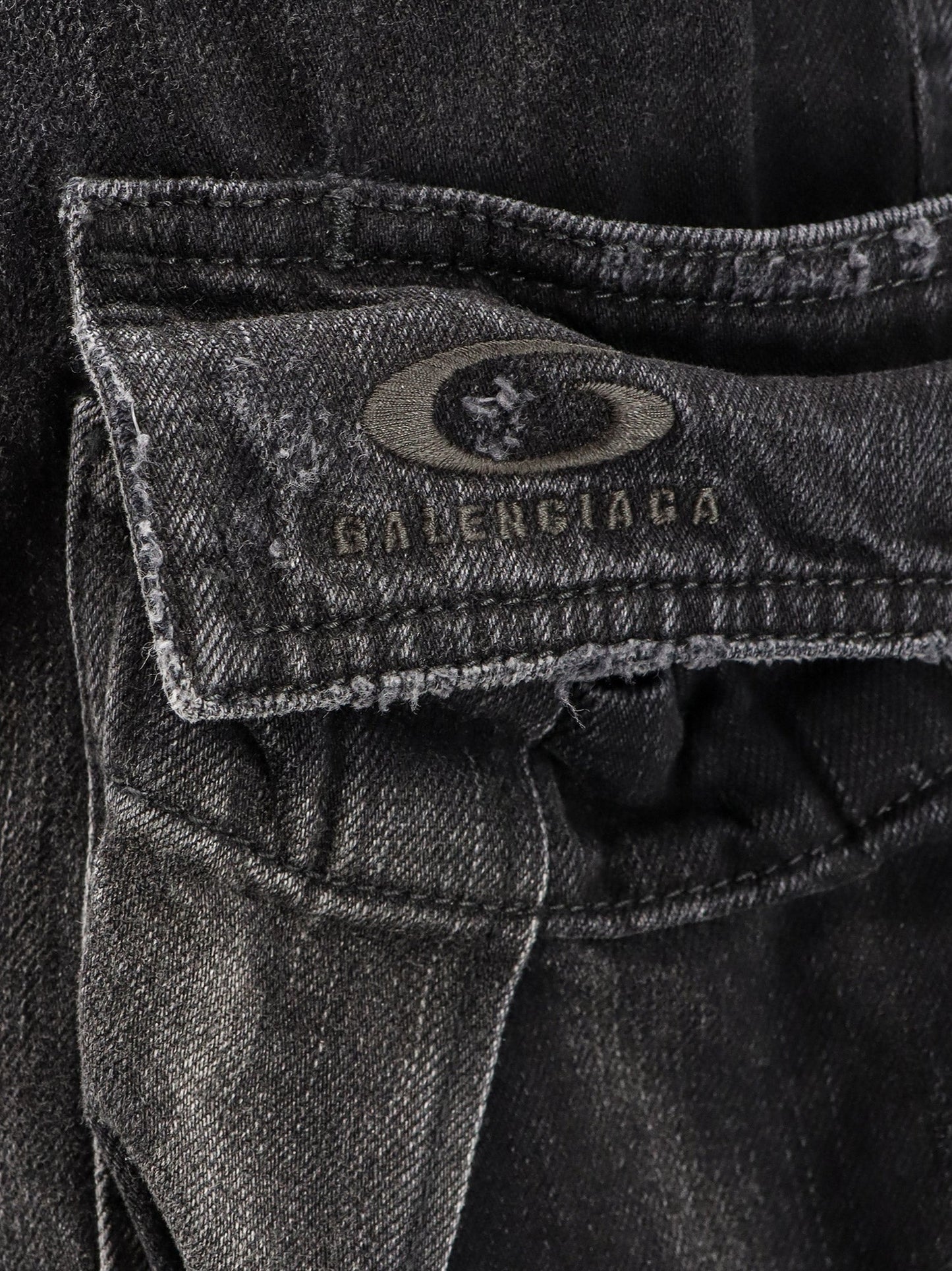 Balenciaga Men Cargo Black Denim Trousers BALENCIAGA