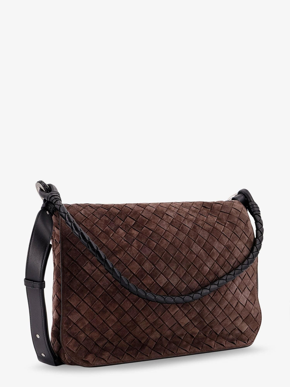 Bottega Veneta Men Intrecciato Suede Shoulder Bag BOTTEGA VENETA