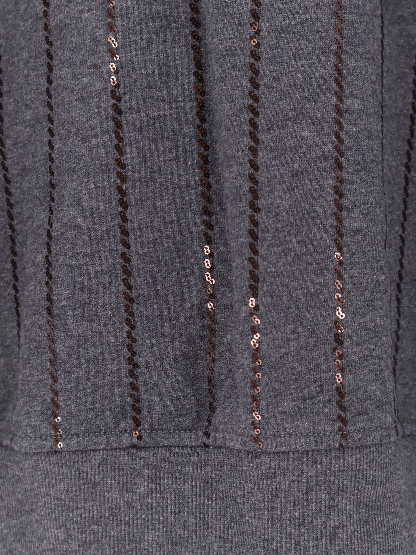 Brunello Cucinelli Women Dazzling Chalk Stripe Embroidery Cotton Sweatshirt BRUNELLO CUCINELLI