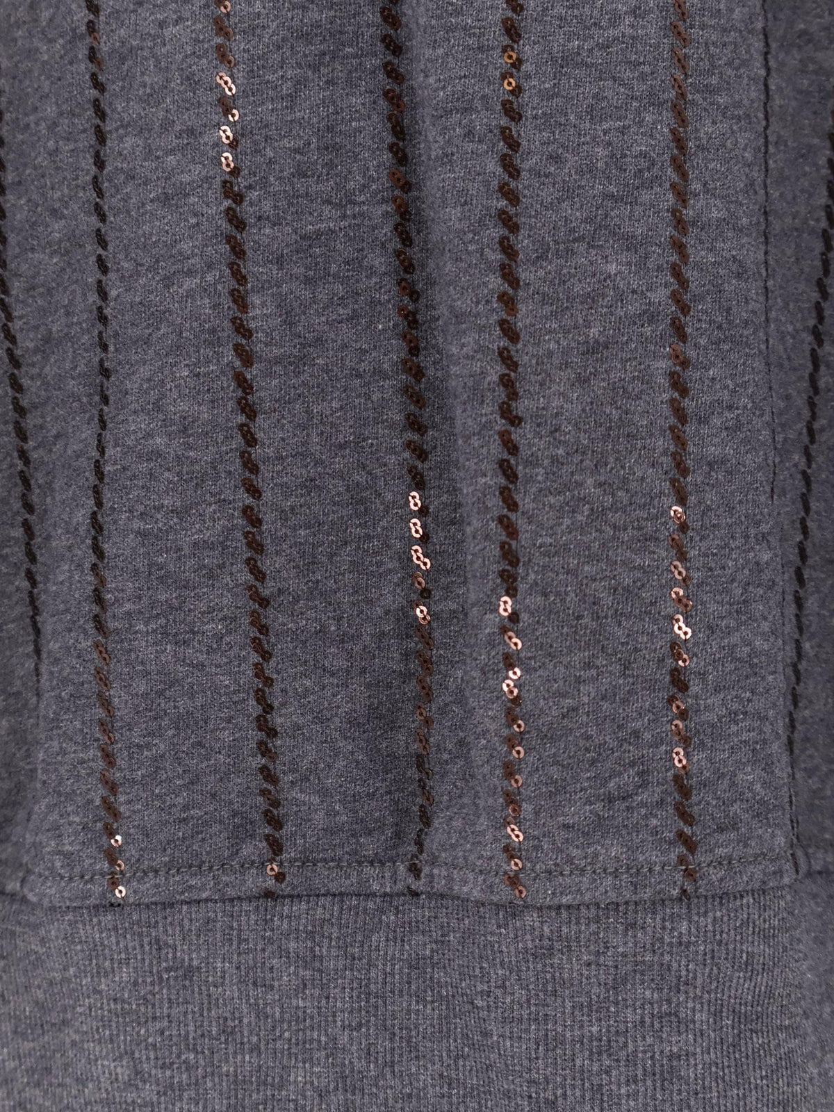 Brunello Cucinelli Women Dazzling Chalk Stripe Embroidery Cotton Sweatshirt BRUNELLO CUCINELLI