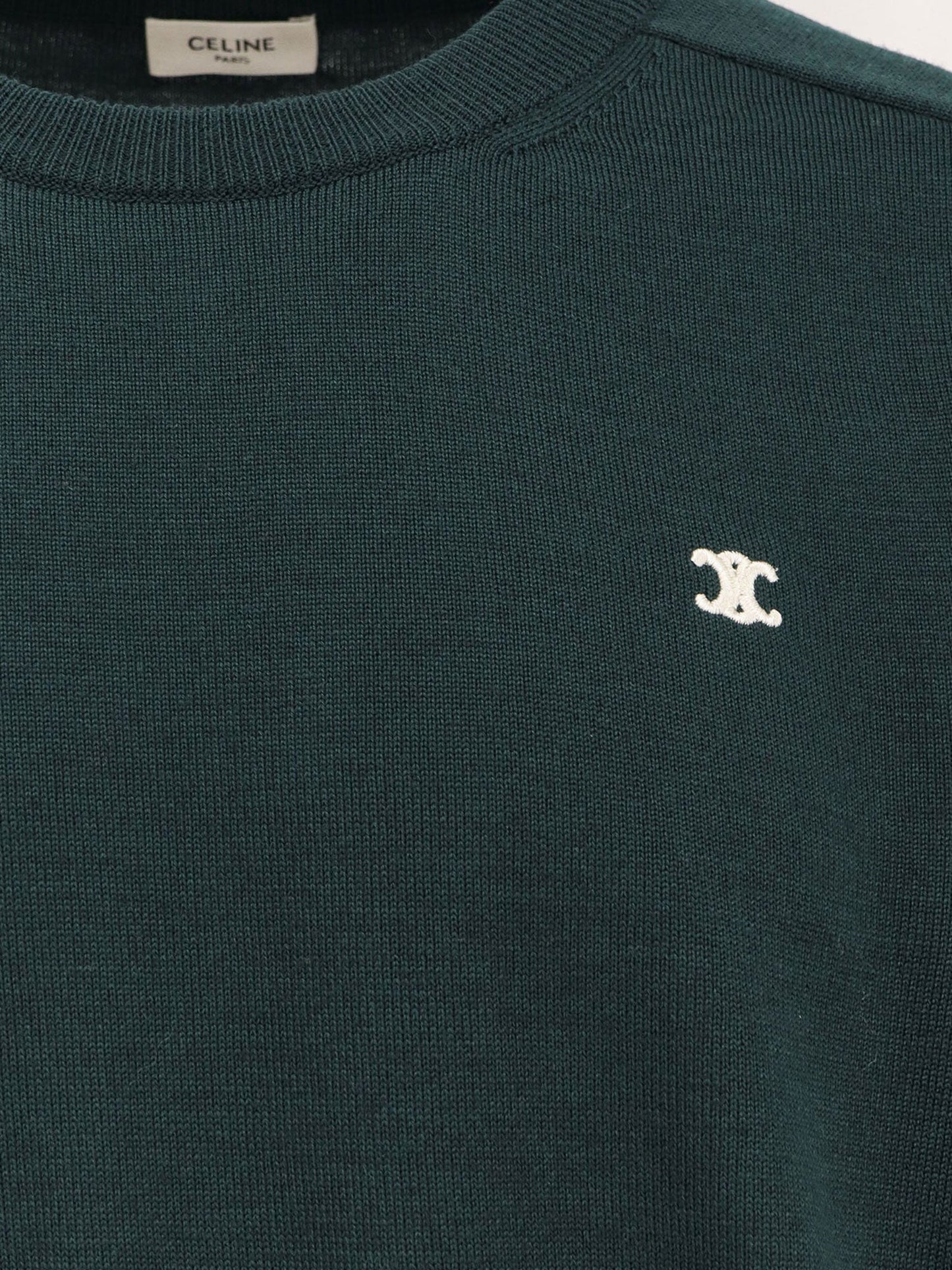 Celine Men Wool Sweater With Embroidered Logo On The Front CELINE