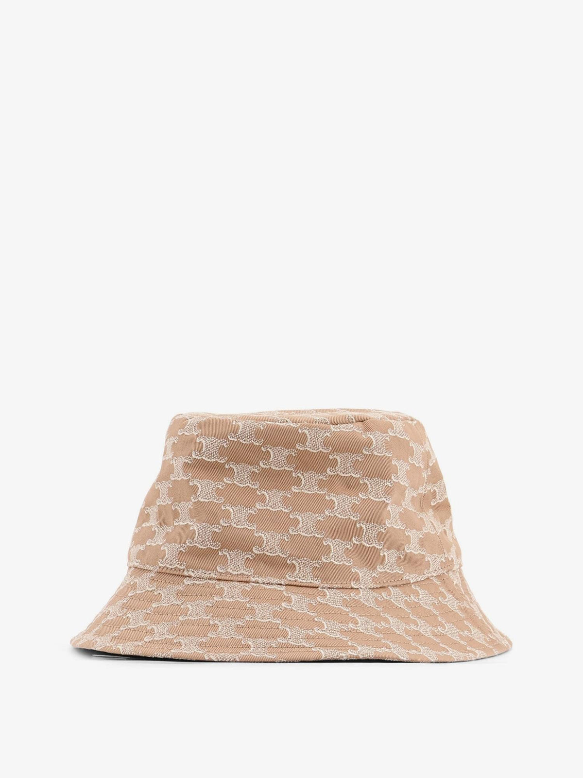 Celine Women Cotton Hat With Triomphe Logo All-Over CELINE
