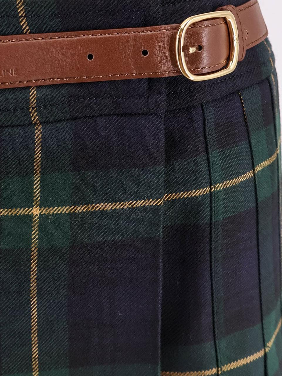 Celine Women Celine Women Tartan Wool Kilt Miniskirt CELINE