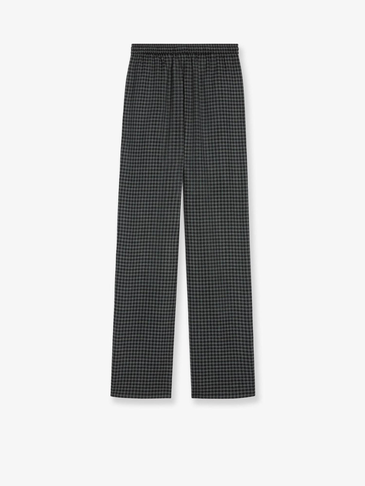 Celine Women Madras Wool And Cashmere Jogger Trousers CELINE