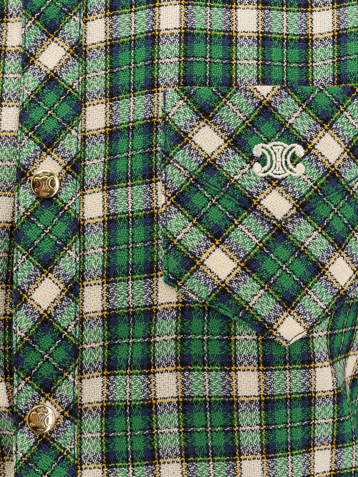 Celine Women Tartan Wool Mini Dress CELINE