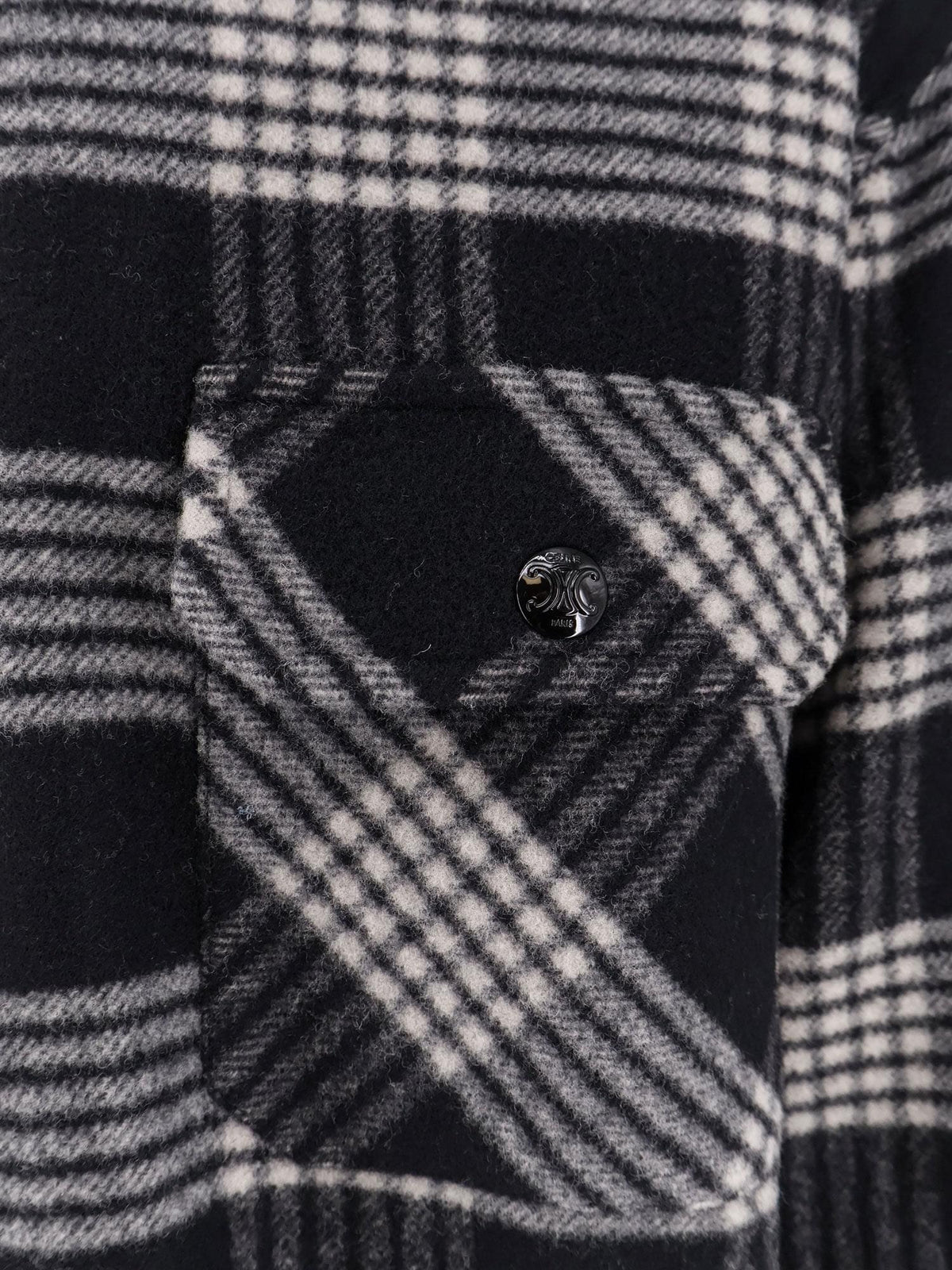 Celine Men Quilted Overshirt Wool Shirt CELINE