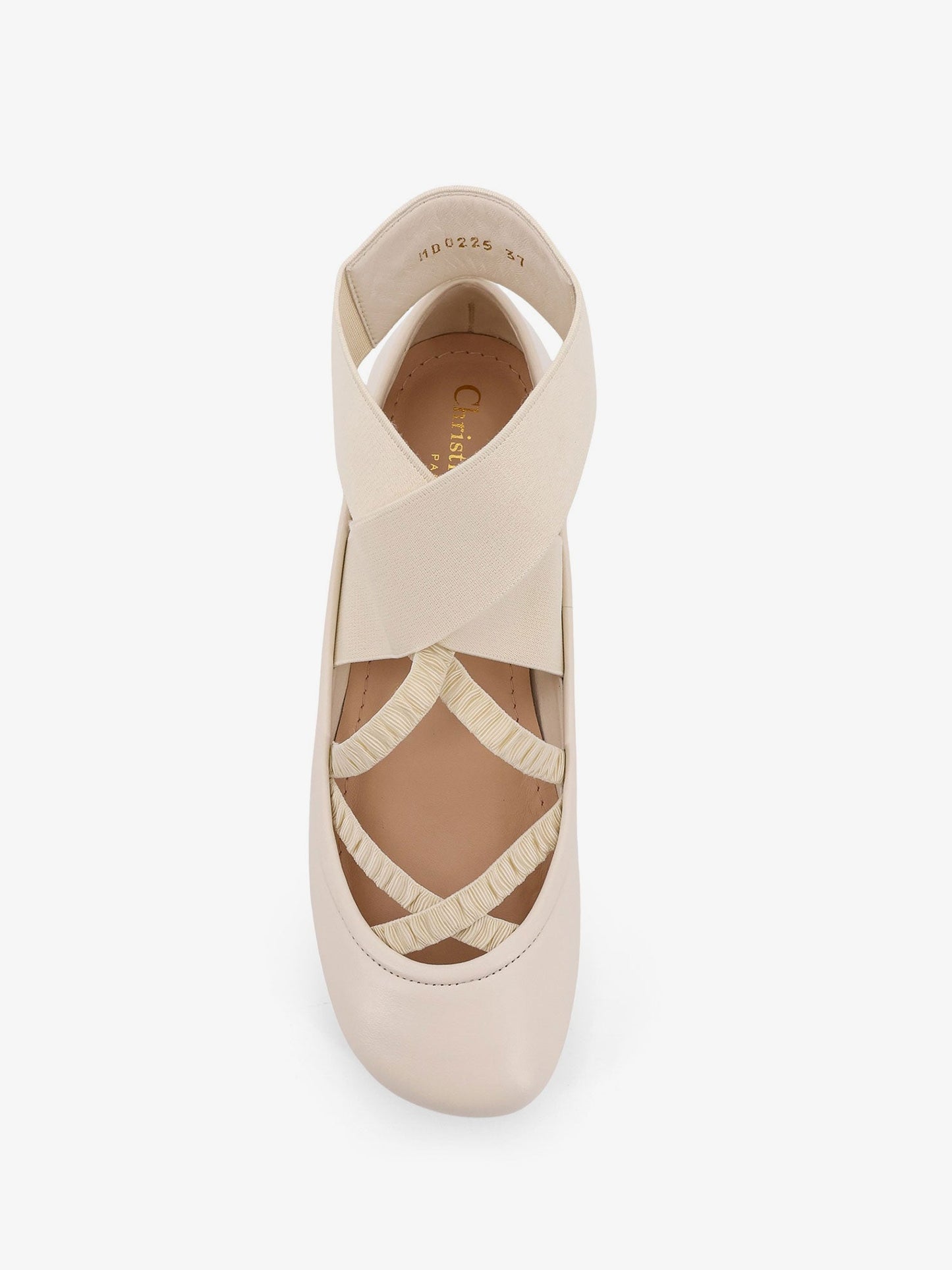 Dior Women Shade Leather Ballerinas With Elastic Bands CHRISTIAN DIOR