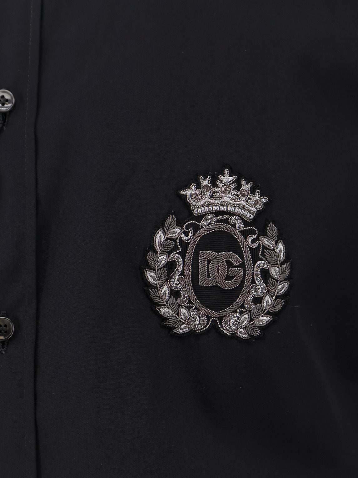 Dolce & Gabbana Men Cotton Shirt With Iconic Logo On The Front DOLCE & GABBANA