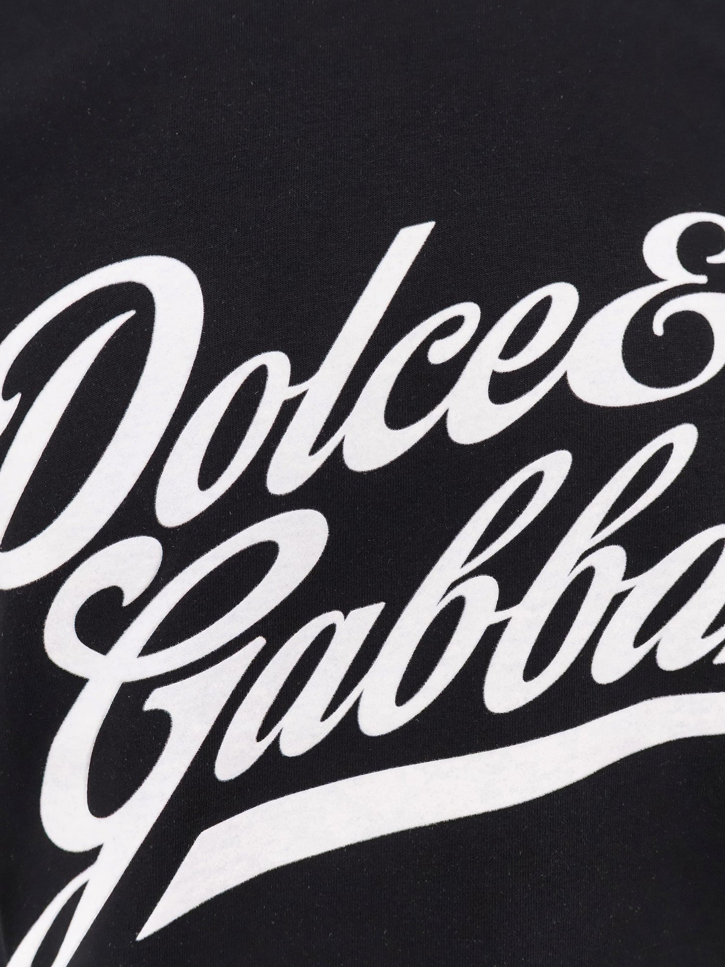 Dolce & Gabbana Men Cotton T-Shirt With Flocked Logo Print DOLCE & GABBANA
