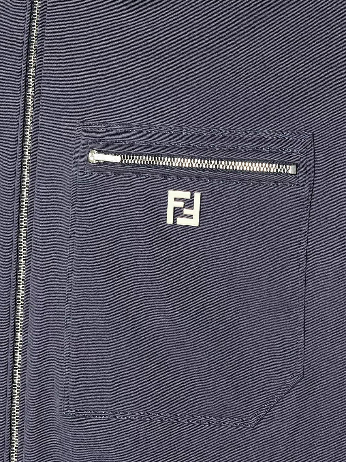 Fendi Men Cotton Jacket With Ff Detail FENDI