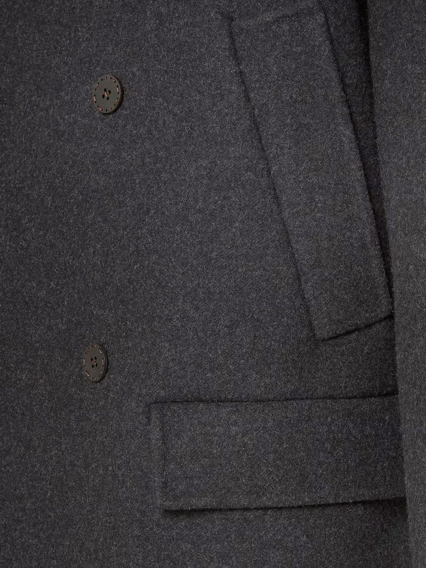 Fendi Men Double-Breasted Wool Felt Peacoat FENDI