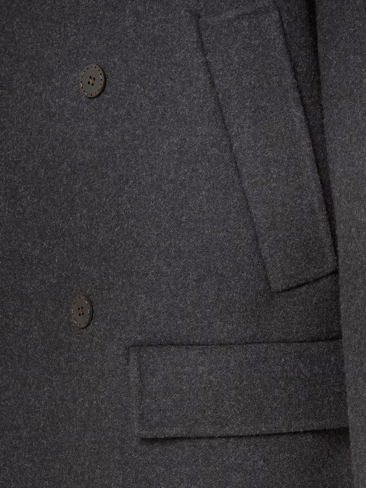 Fendi Men Double-Breasted Wool Felt Peacoat FENDI