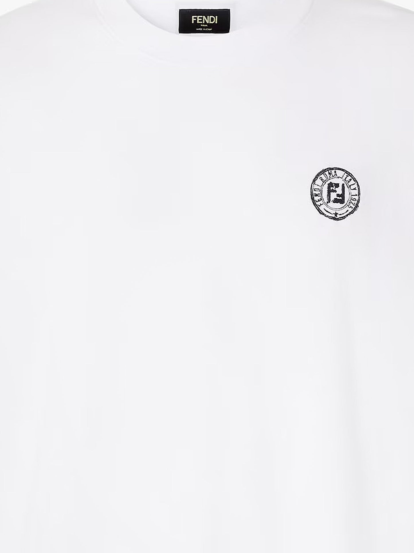 Fendi Men Cotton T-Shirt With Ff Embroidery FENDI