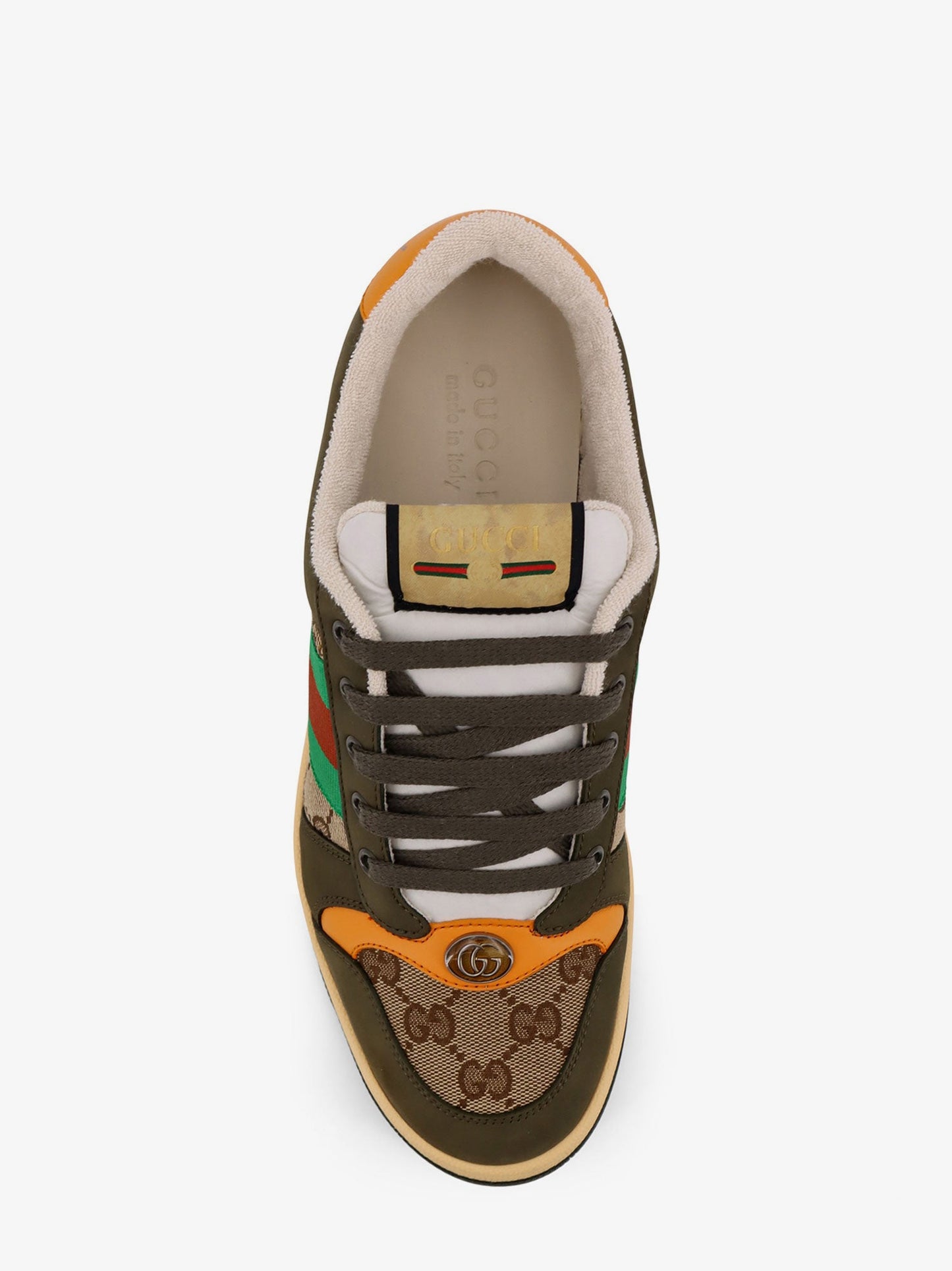 Gucci Men Screener Low-Top Leather And Gg Supreme Fabric Sneakers GUCCI