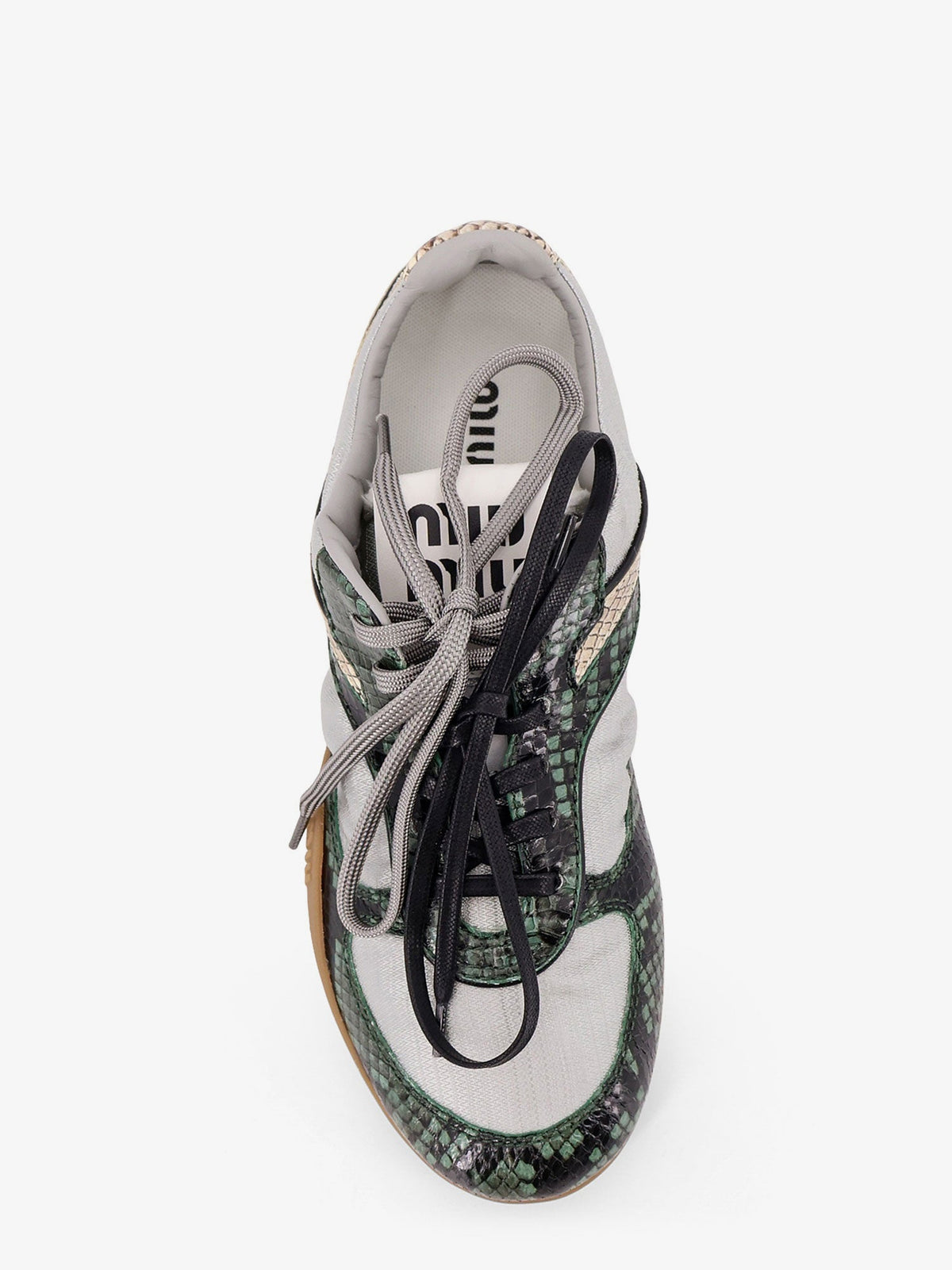 Miu Miu Women Miu Miu Women Gymnasium Technical Fabric And Python-Print Aisley Sneakers MIU MIU