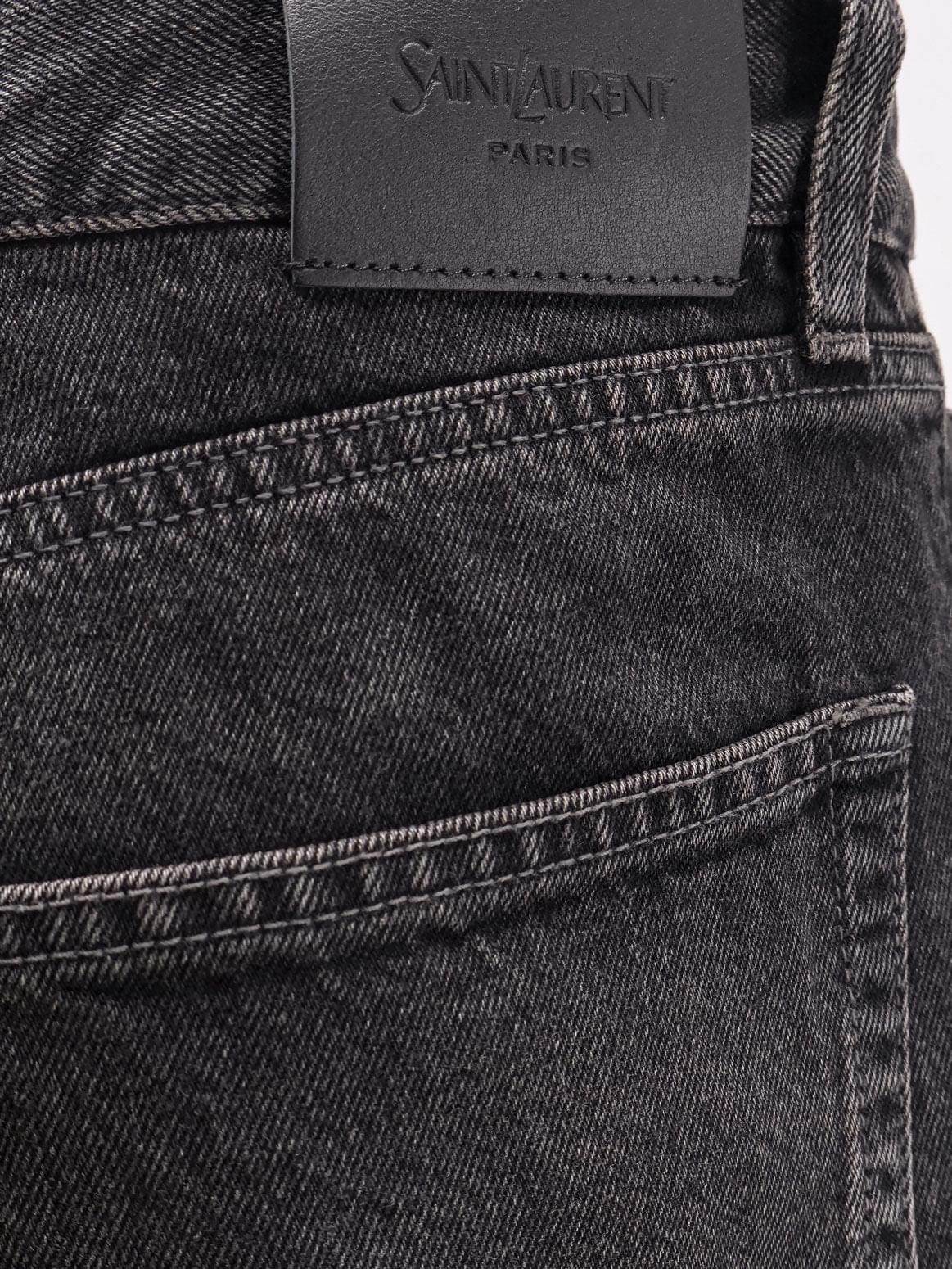 Saint Laurent Men Long Mick Black Denim Trousers SAINT LAURENT