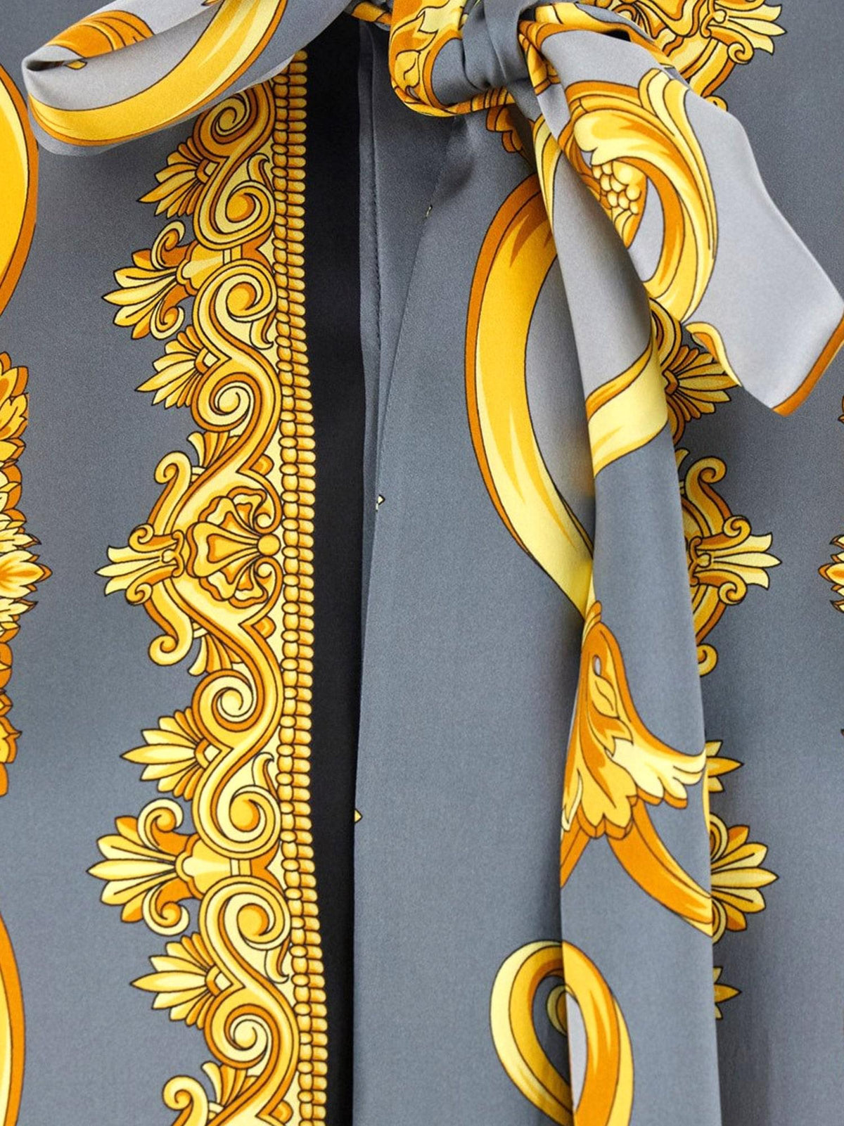 Versace Women Cheetah Foulard Lavalliere Silk Shirt VERSACE