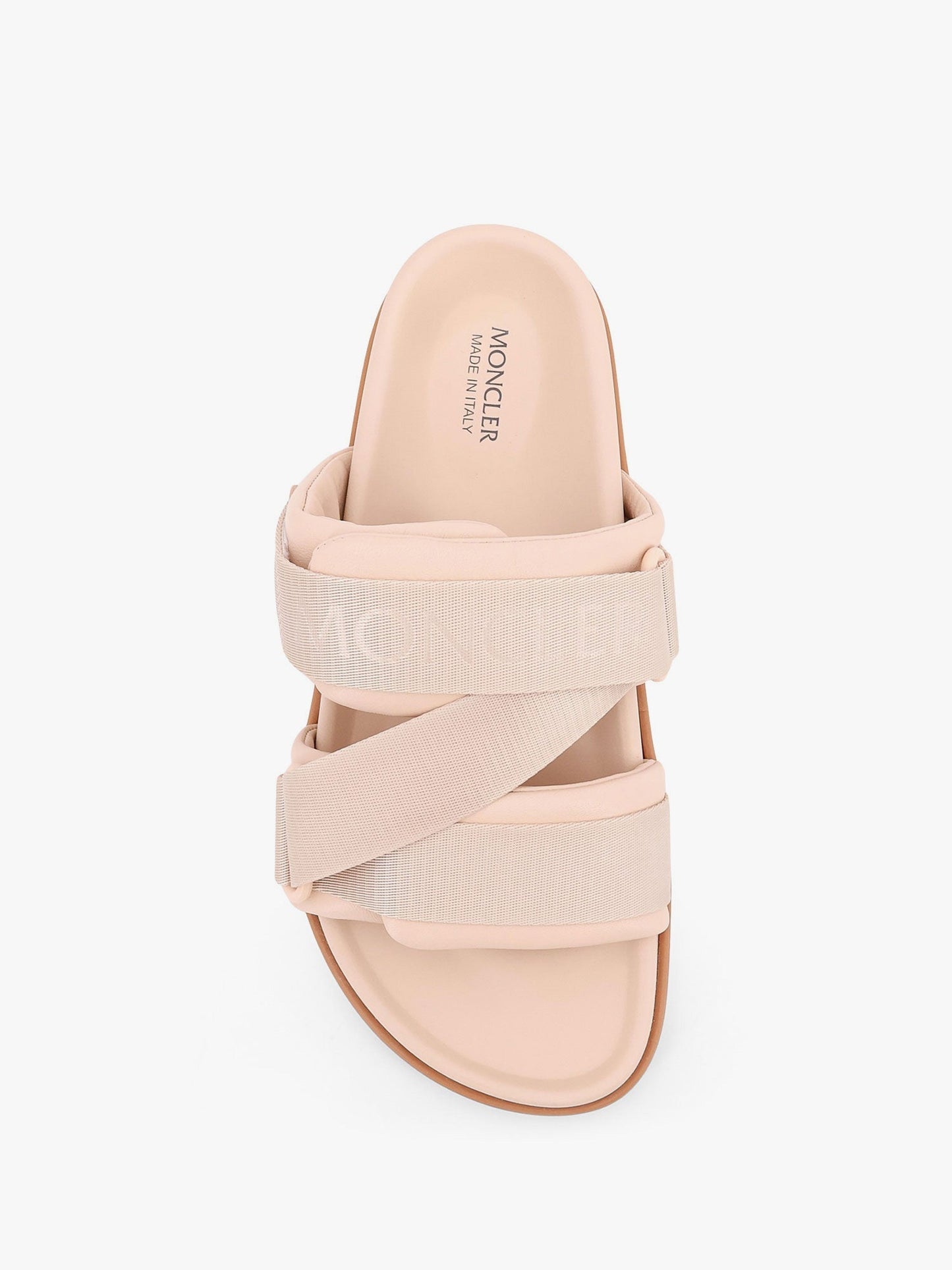 Moncler Women Mon Summer Leather Sandals With Nylon Details MONCLER