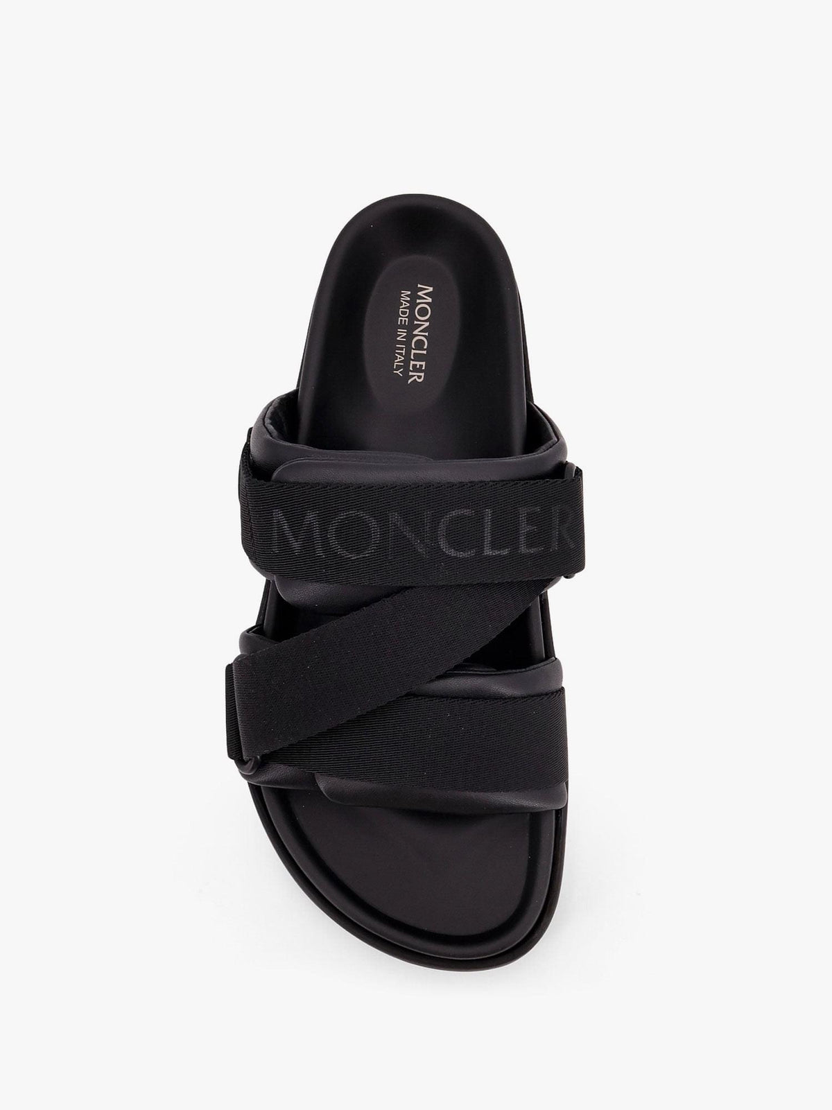 Moncler Women Mon Summer Leather Sandals With Nylon Details MONCLER
