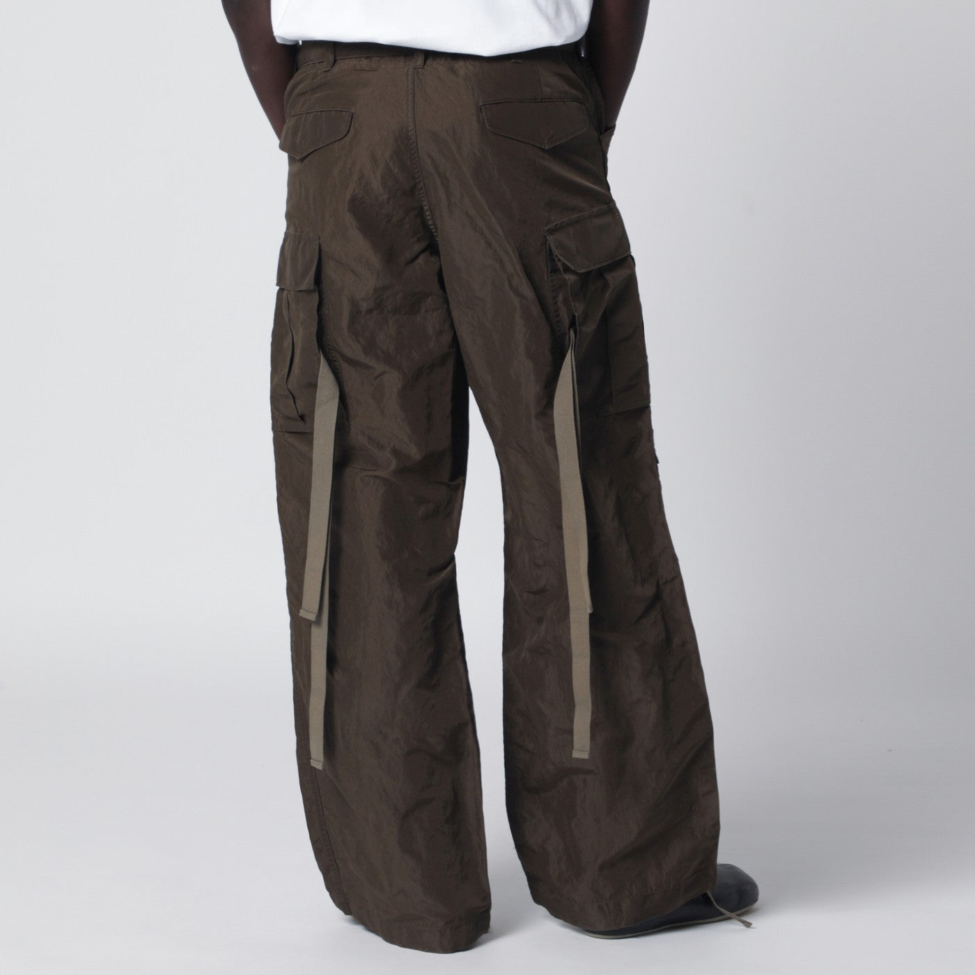 Sacai Khaki Green Nylon Cargo Trousers Men SACAI