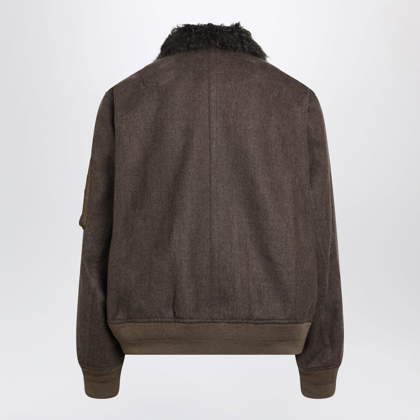 Sacai Brown Melton Wool Blouson Jacket Men SACAI