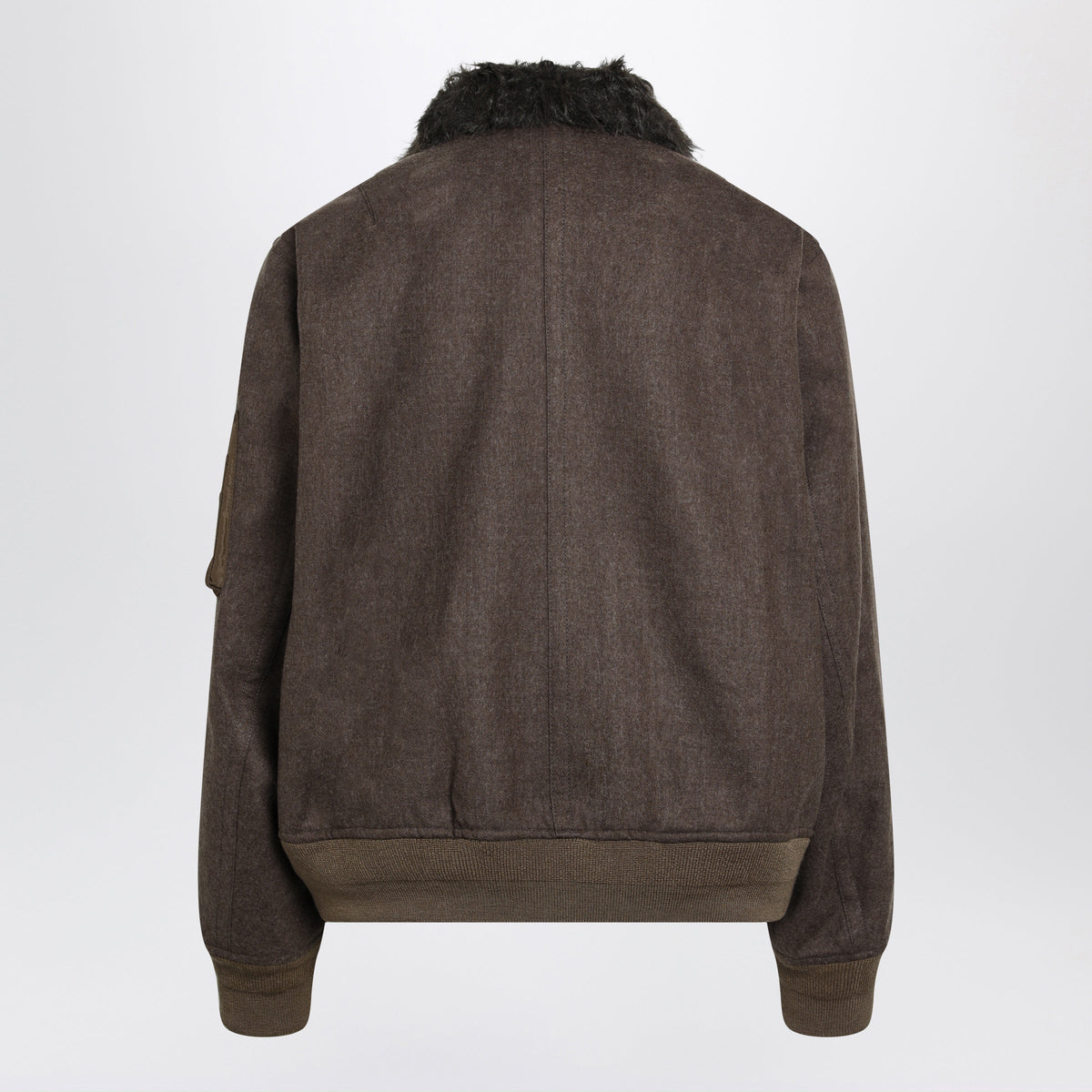 Sacai Brown Melton Wool Blouson Jacket Men SACAI