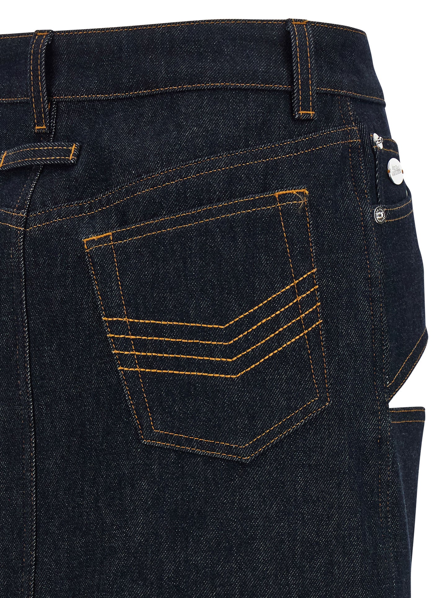 Jean Paul Gaultier Women 'Denim Mini Skirt With Cuts And Turn Up' Skirt JEAN PAUL GAULTIER