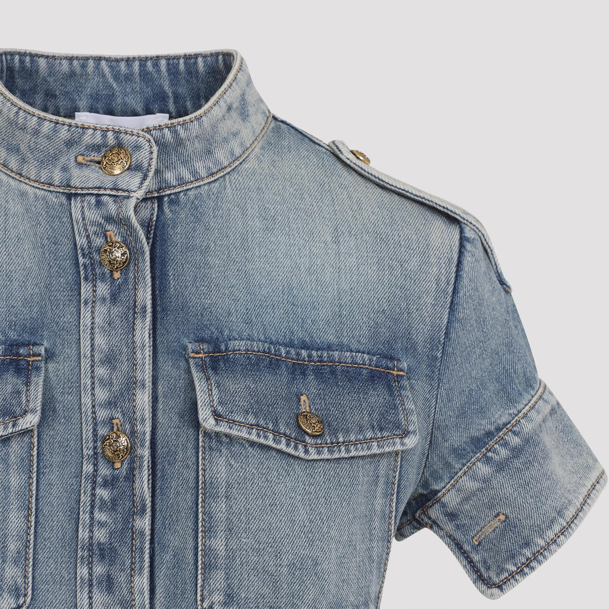 Alexander Mcqueen Denim Mini Dress Women ALEXANDER MCQUEEN