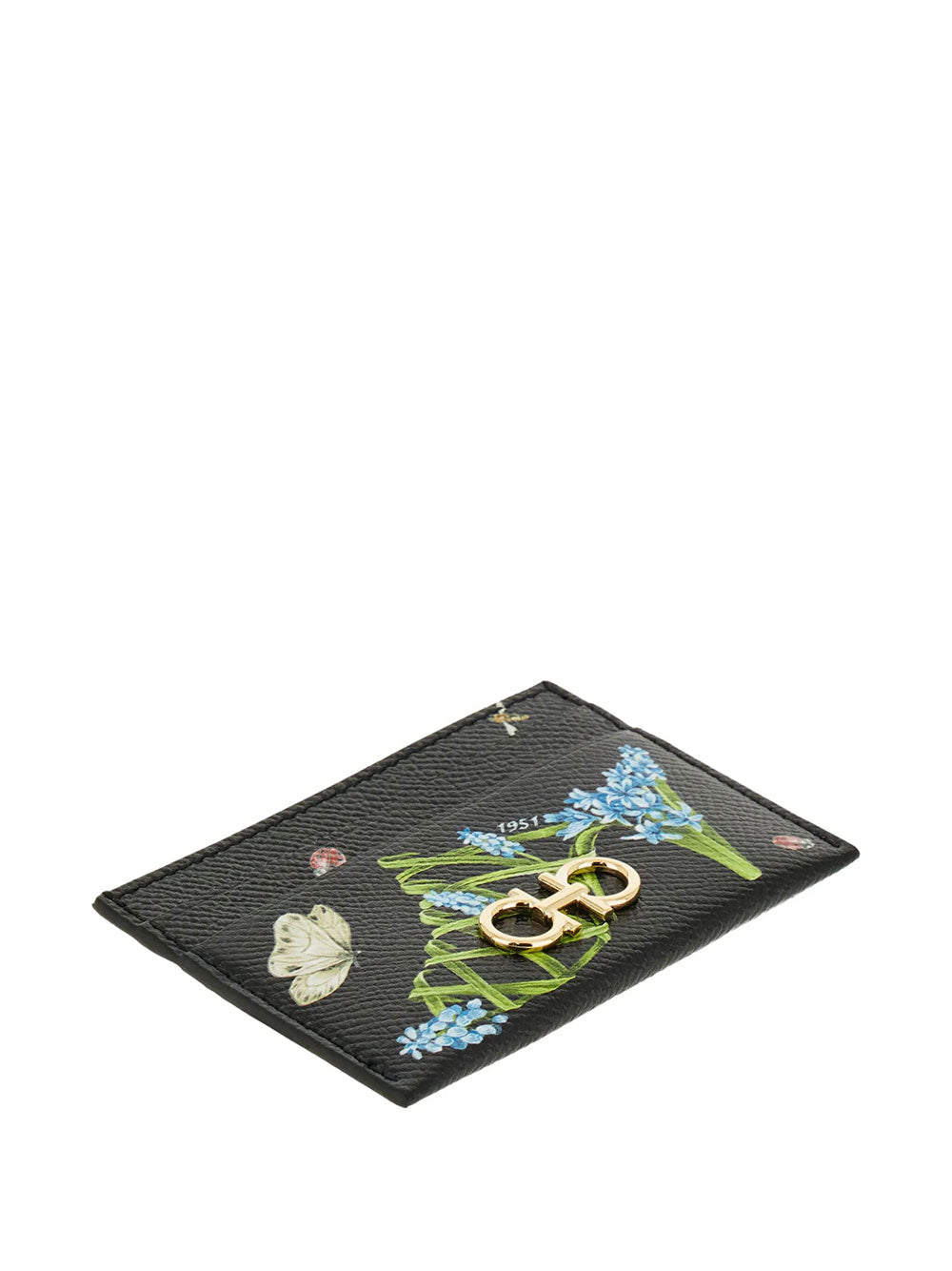 Ferragamo Women Gancini Card Holder With Floral Print FERRAGAMO