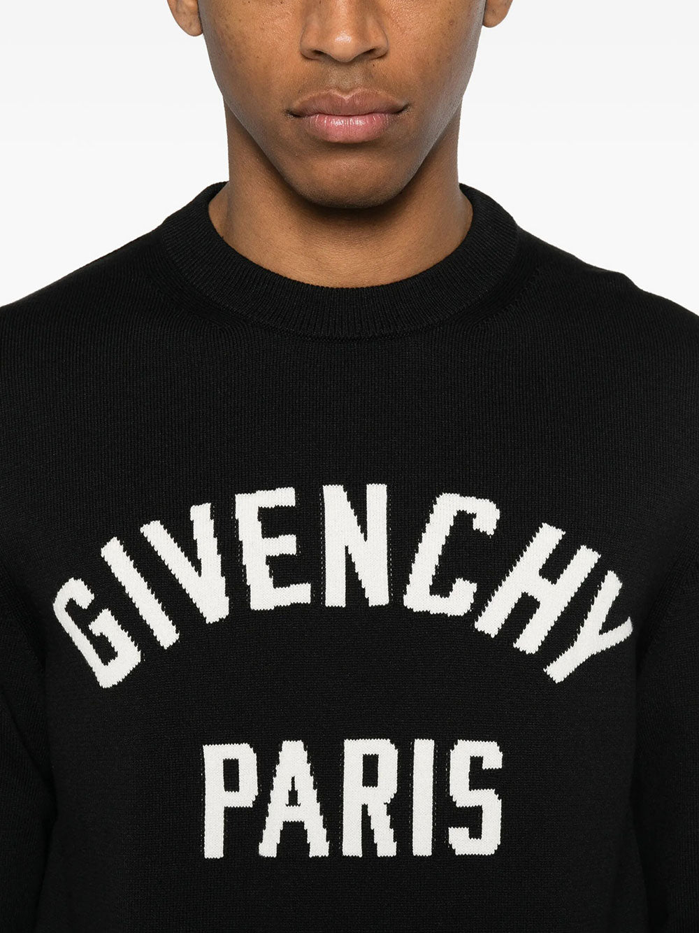 Givenchy Men Couture Seam Knitted Sweater With Givenchy Paris Detail GIVENCHY