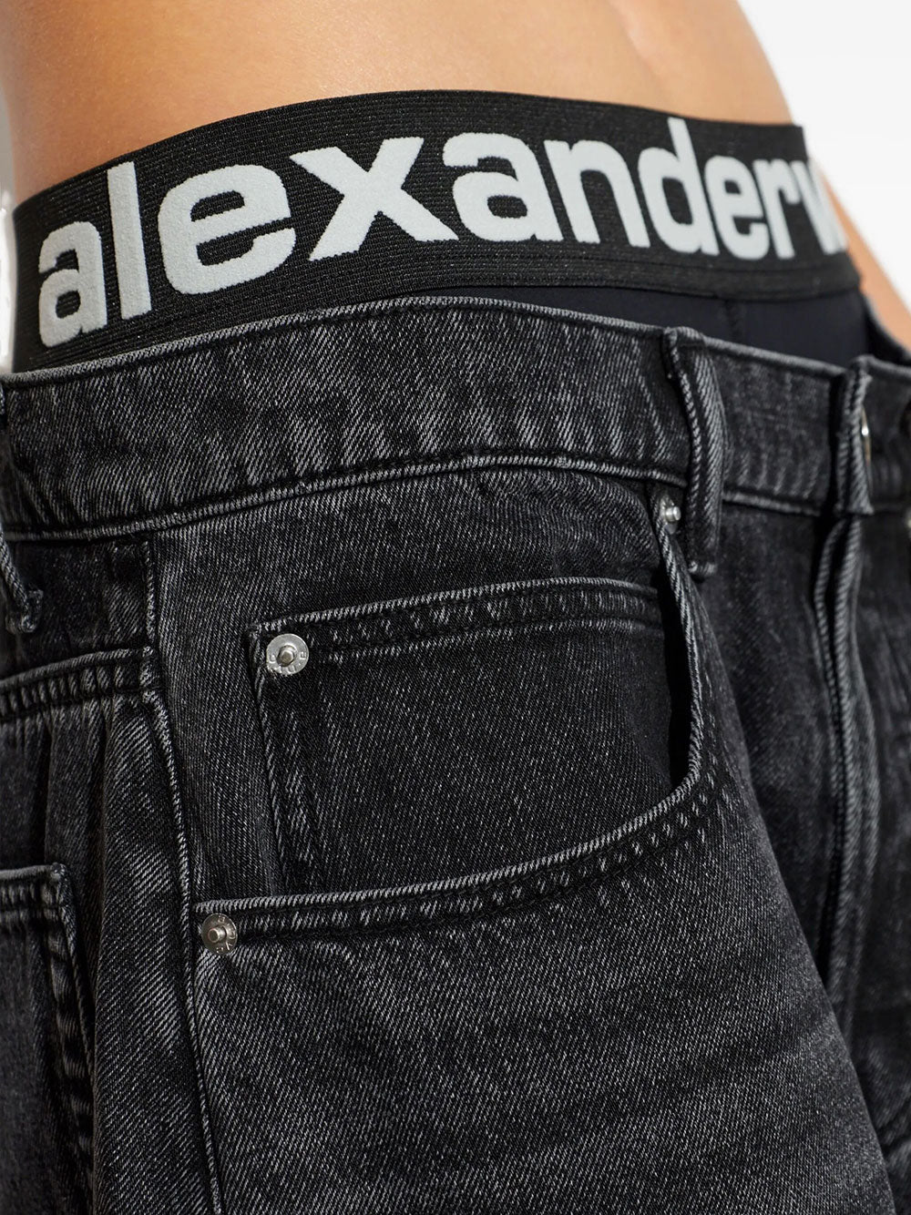 Alexander Wang Women Blow-Up Jeans With Logo Bike Short Waistband ALEXANDER WANG