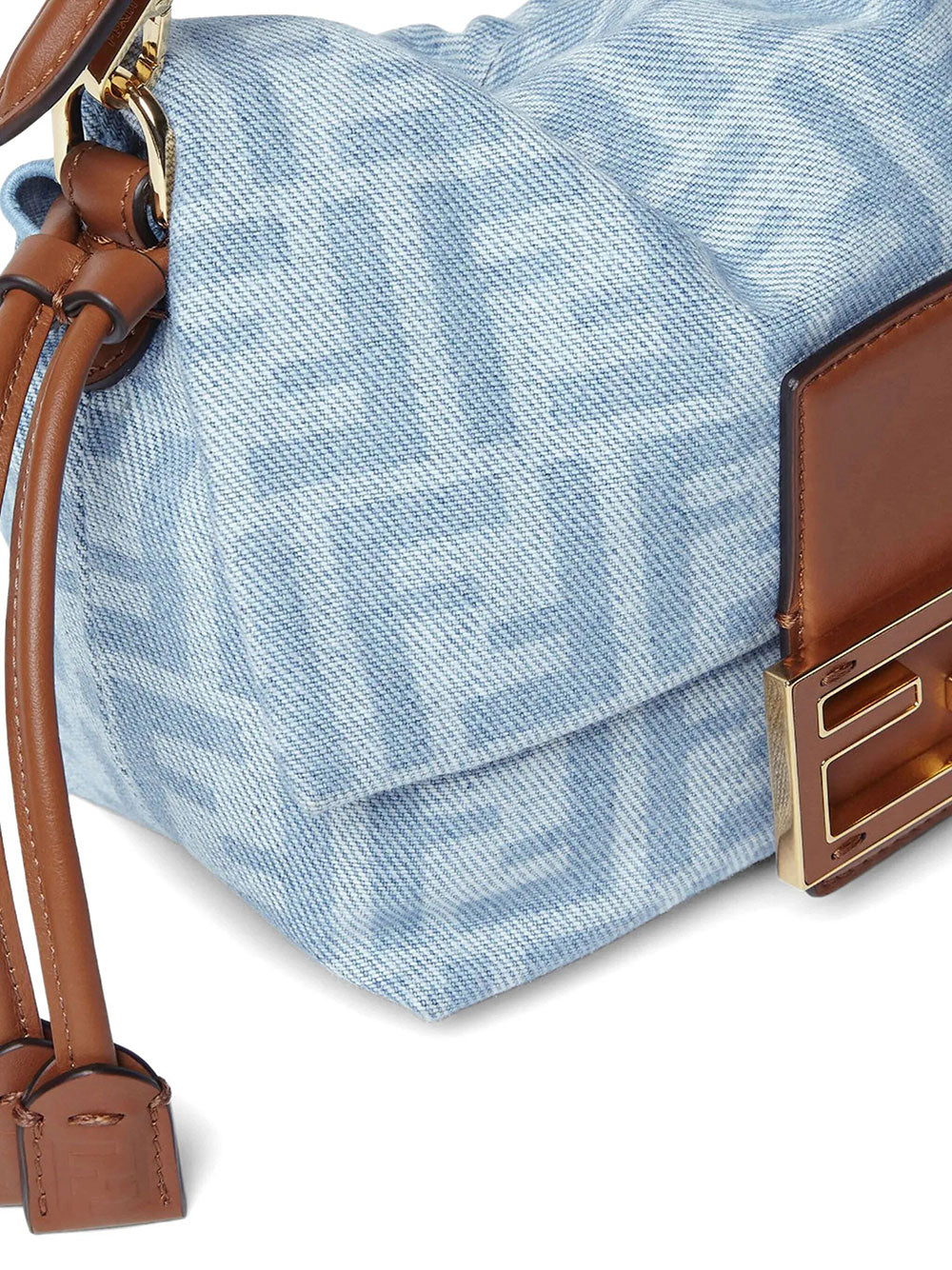 Fendi Women Mamma Baguette Small Ff Denim Mini-Bag FENDI