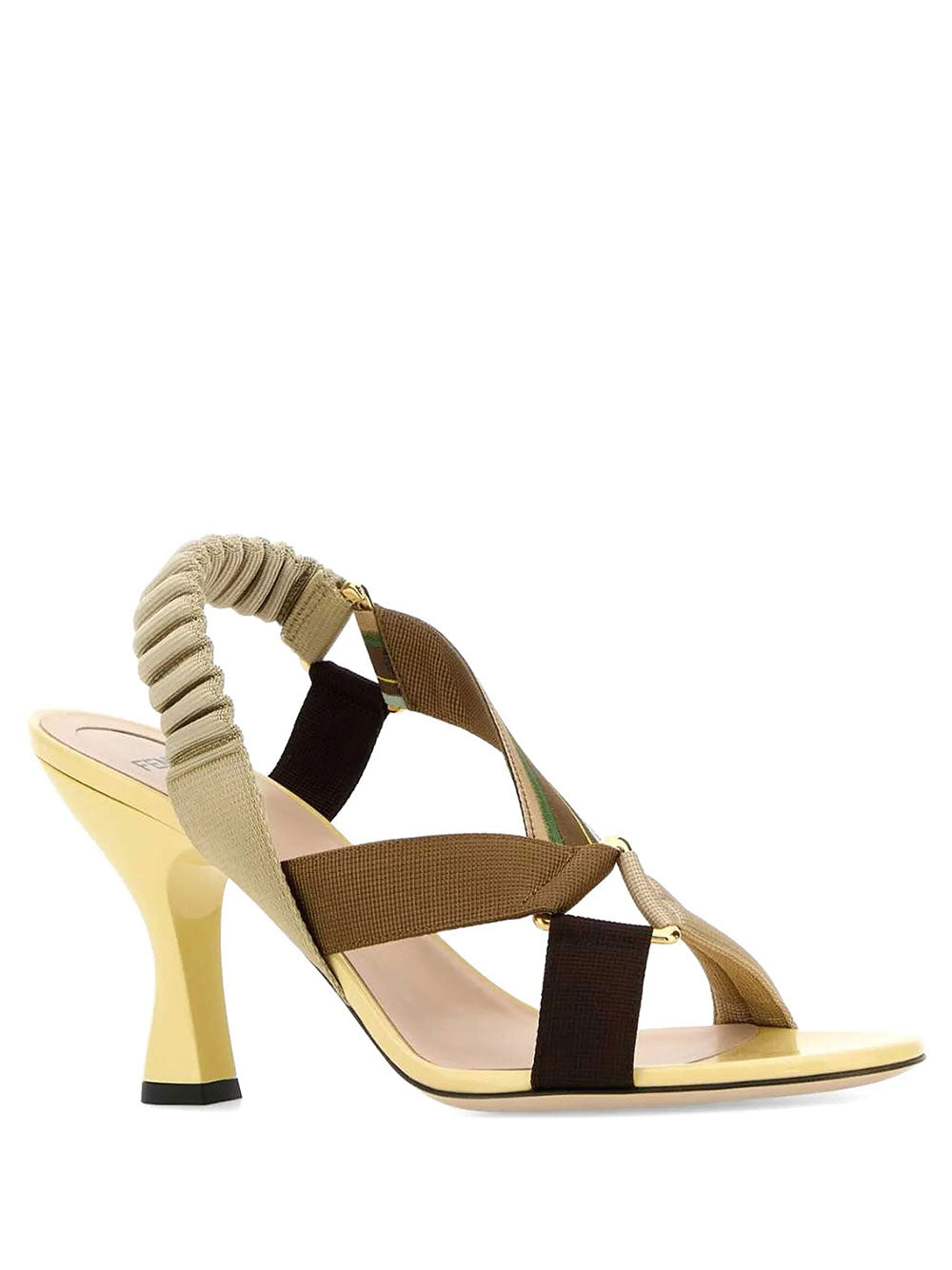 Fendi Women Iconic Colibrì Leather And Fabric Sandals FENDI