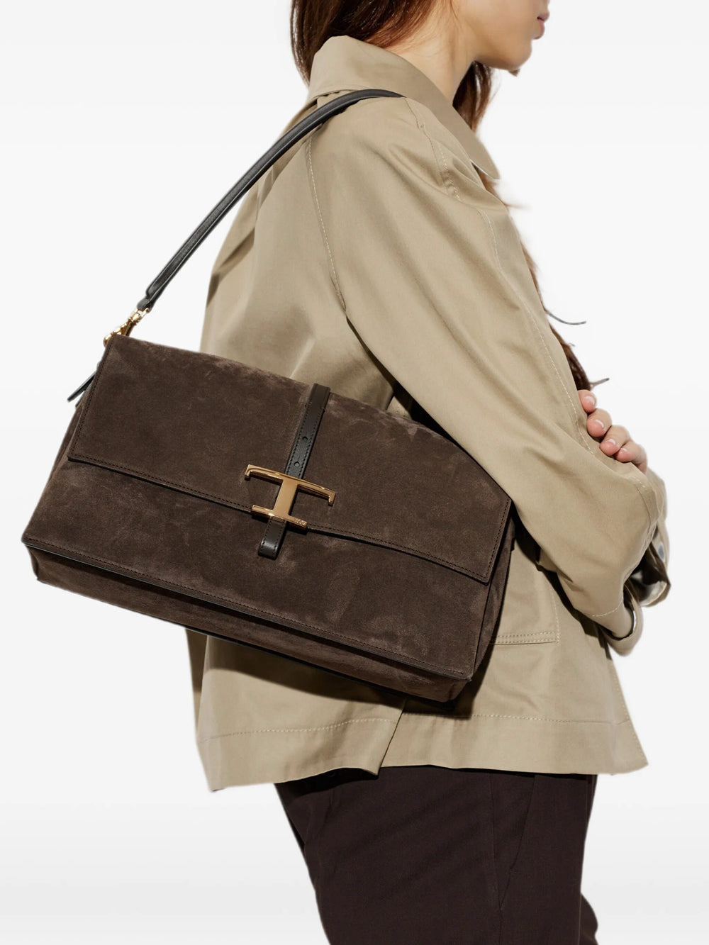 Tod's Women Borsa Flap T Timeless In Pelle Scamosciata Piccola TOD'S