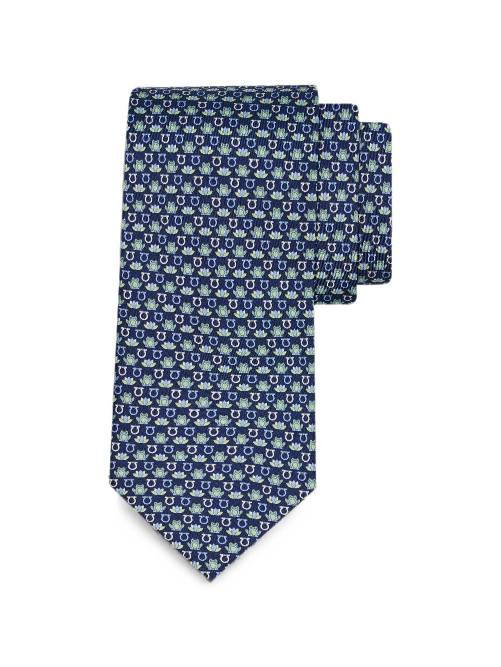 Ferragamo Men Frog Print Silk Tie FERRAGAMO