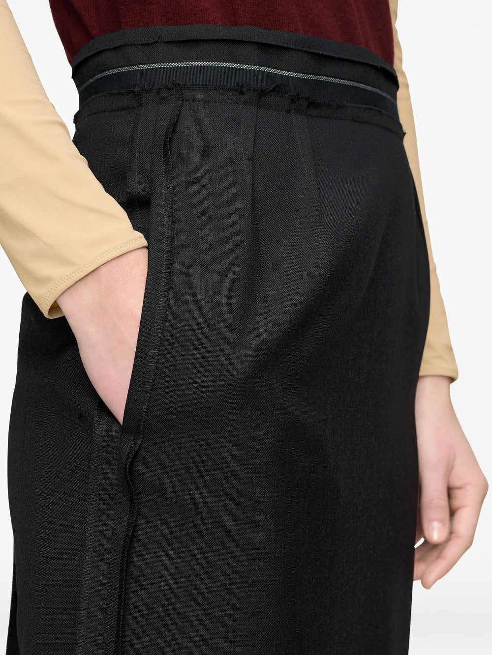 Maison Margiela Women Reversed Wool Midi Skirt MAISON MARGIELA