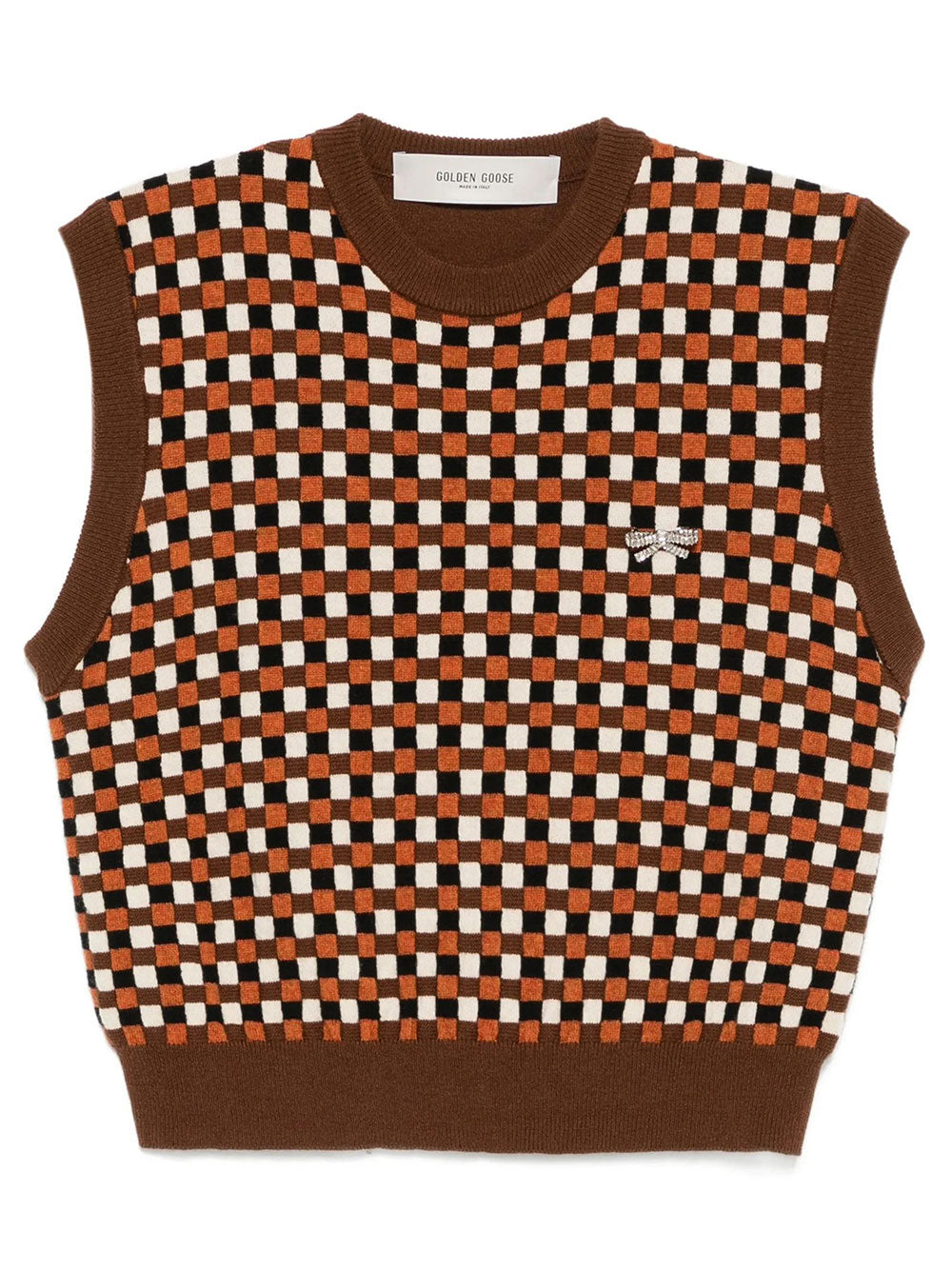 Gilet Roby In Maglia Di Lana A Scacchi Women GOLDEN GOOSE