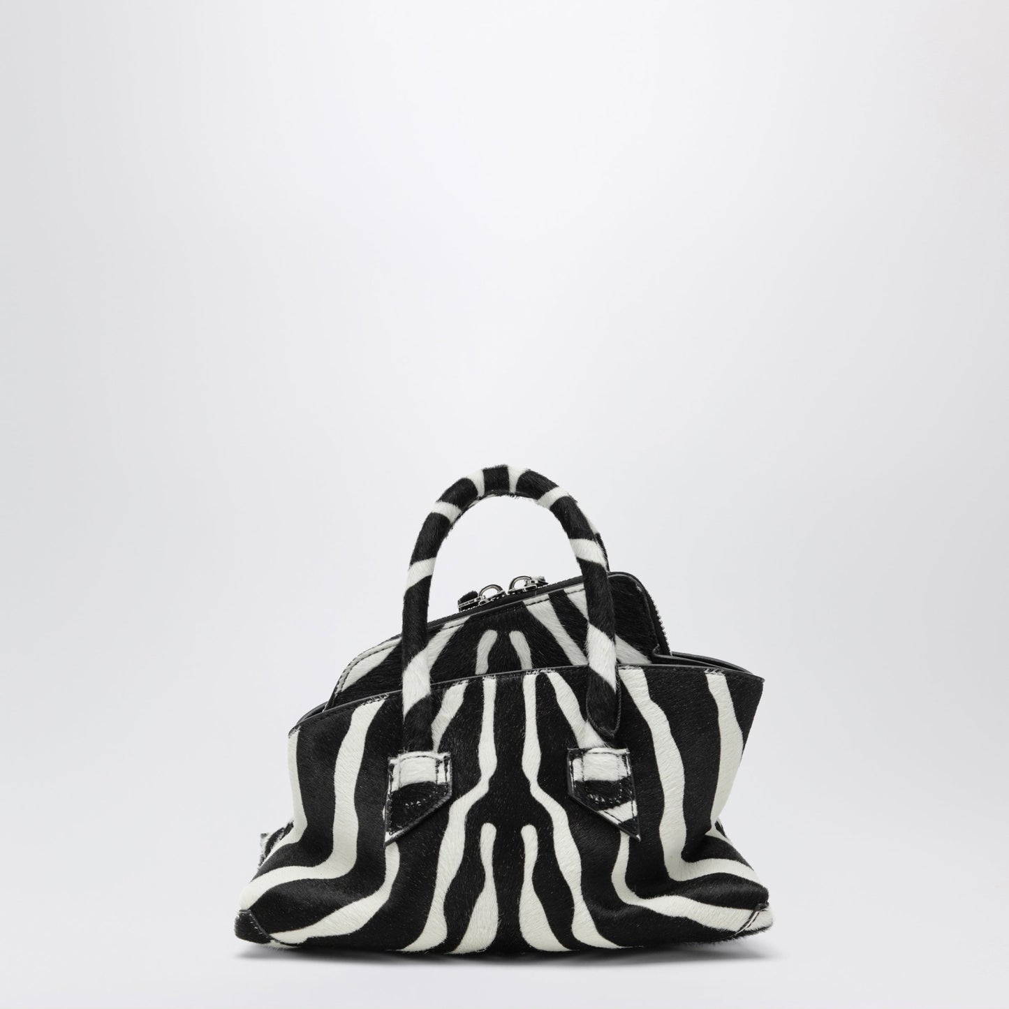 The Attico La Passeggiata Mini Bag In Black And White Pony Hair Leather Women THE ATTICO