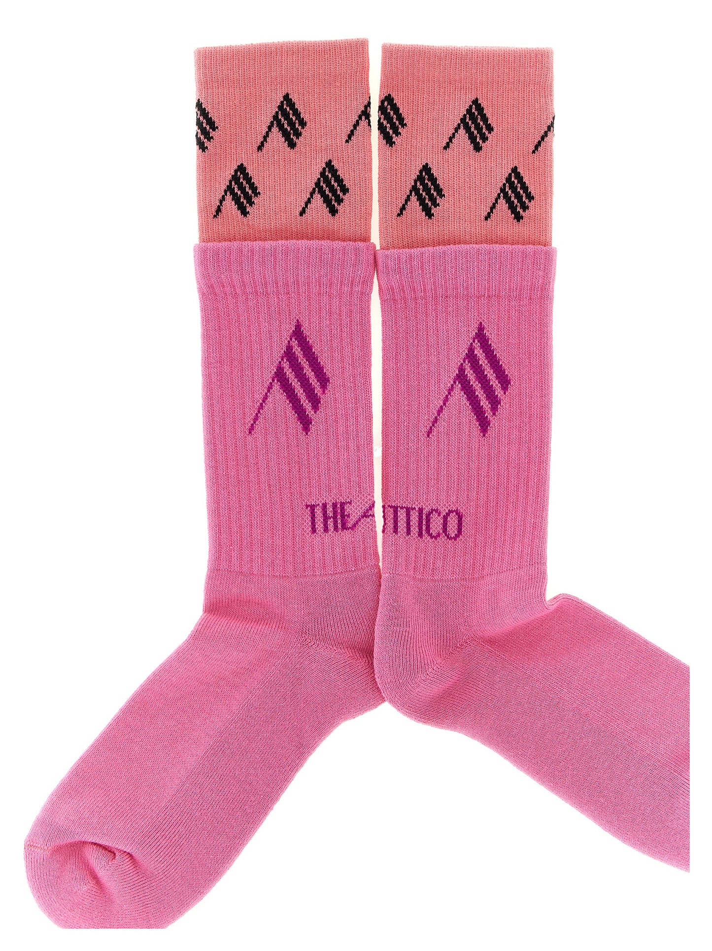 The Attico Women Double Layer Logo Socks THE ATTICO