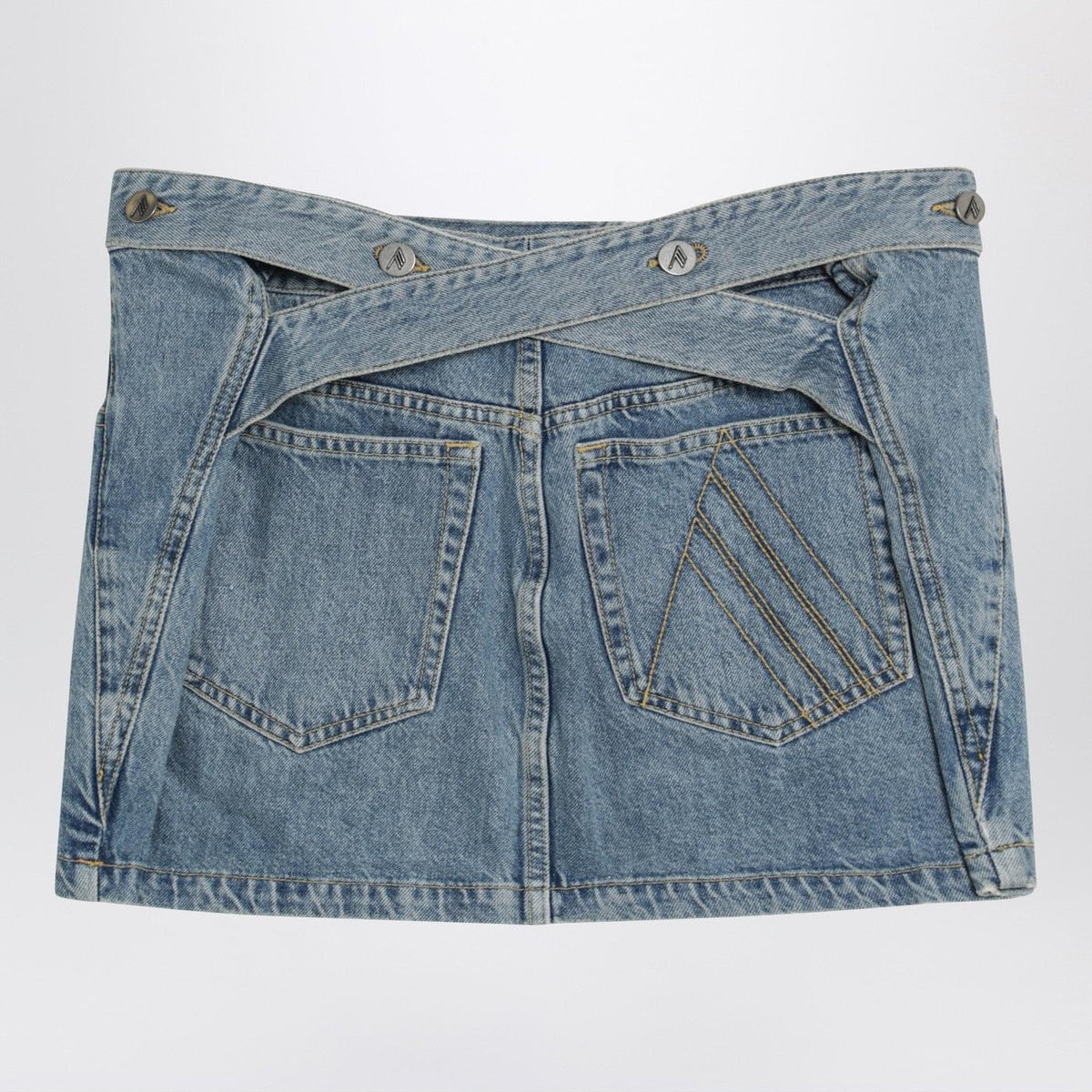 The Attico Light Blue Denim Mini Skirt Women THE ATTICO