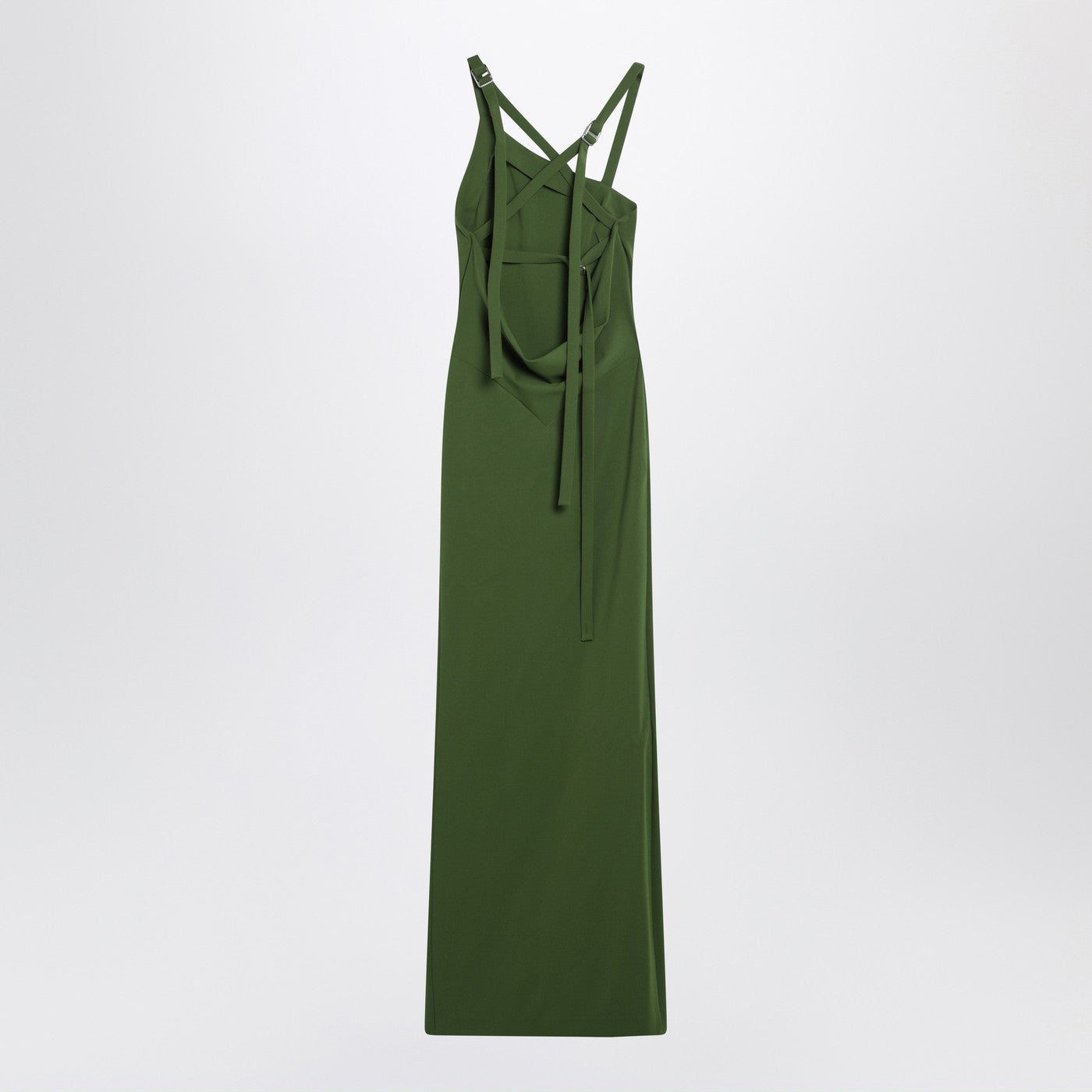 The Attico Long Green Dress With Slit Women THE ATTICO