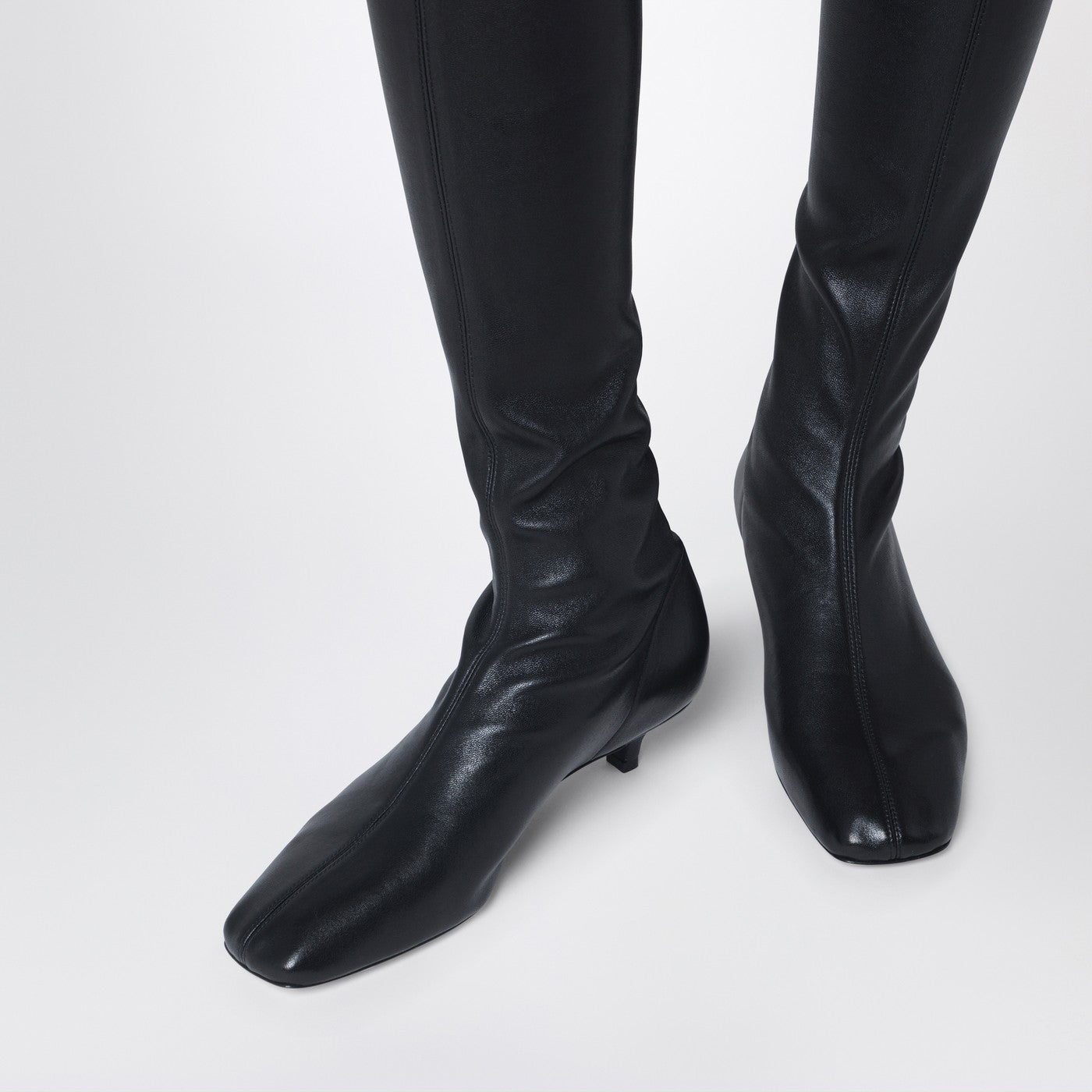 Toteme Day Knee-High Boots In Black Nappa Leather Women TOTEME