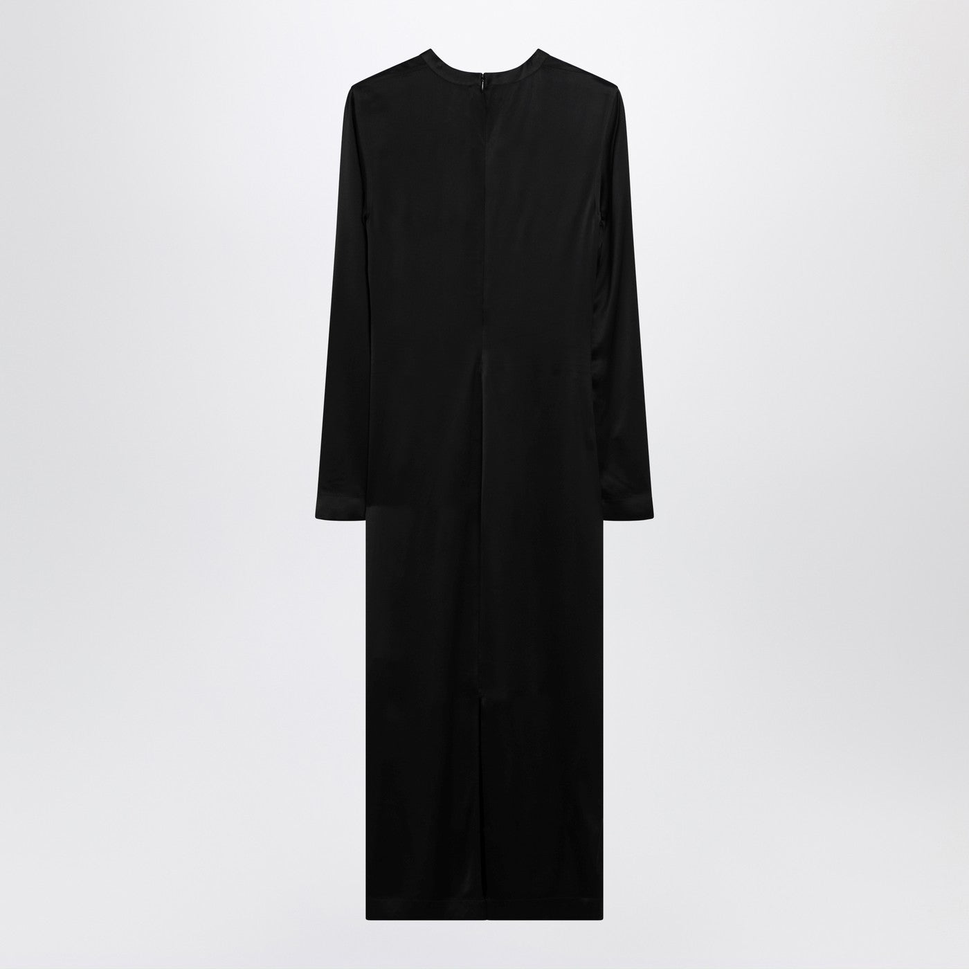 Toteme Black Midi Dress In Lustrous Viscose Women TOTEME