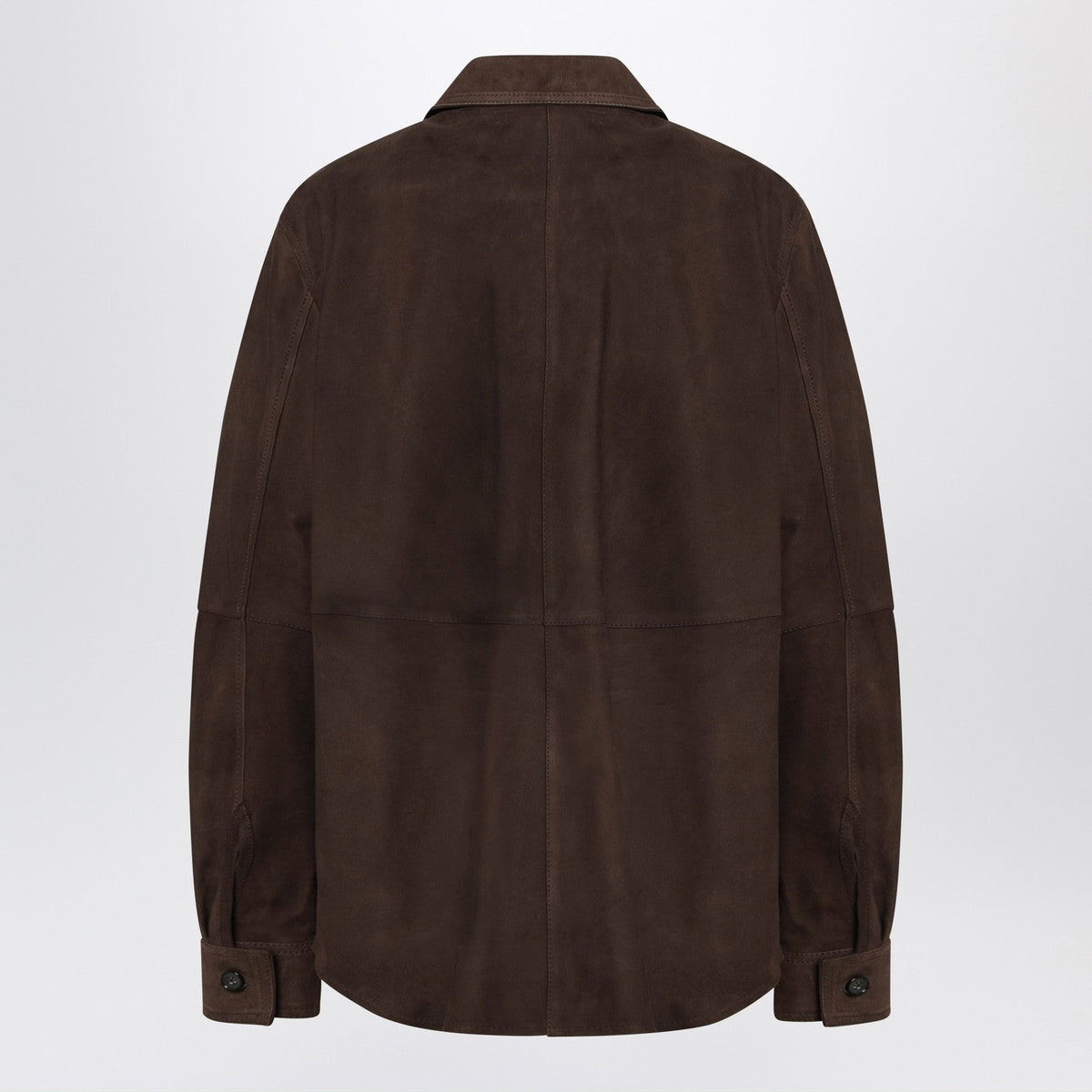 Toteme Brown Leather Shirt Jacket Women TOTEME